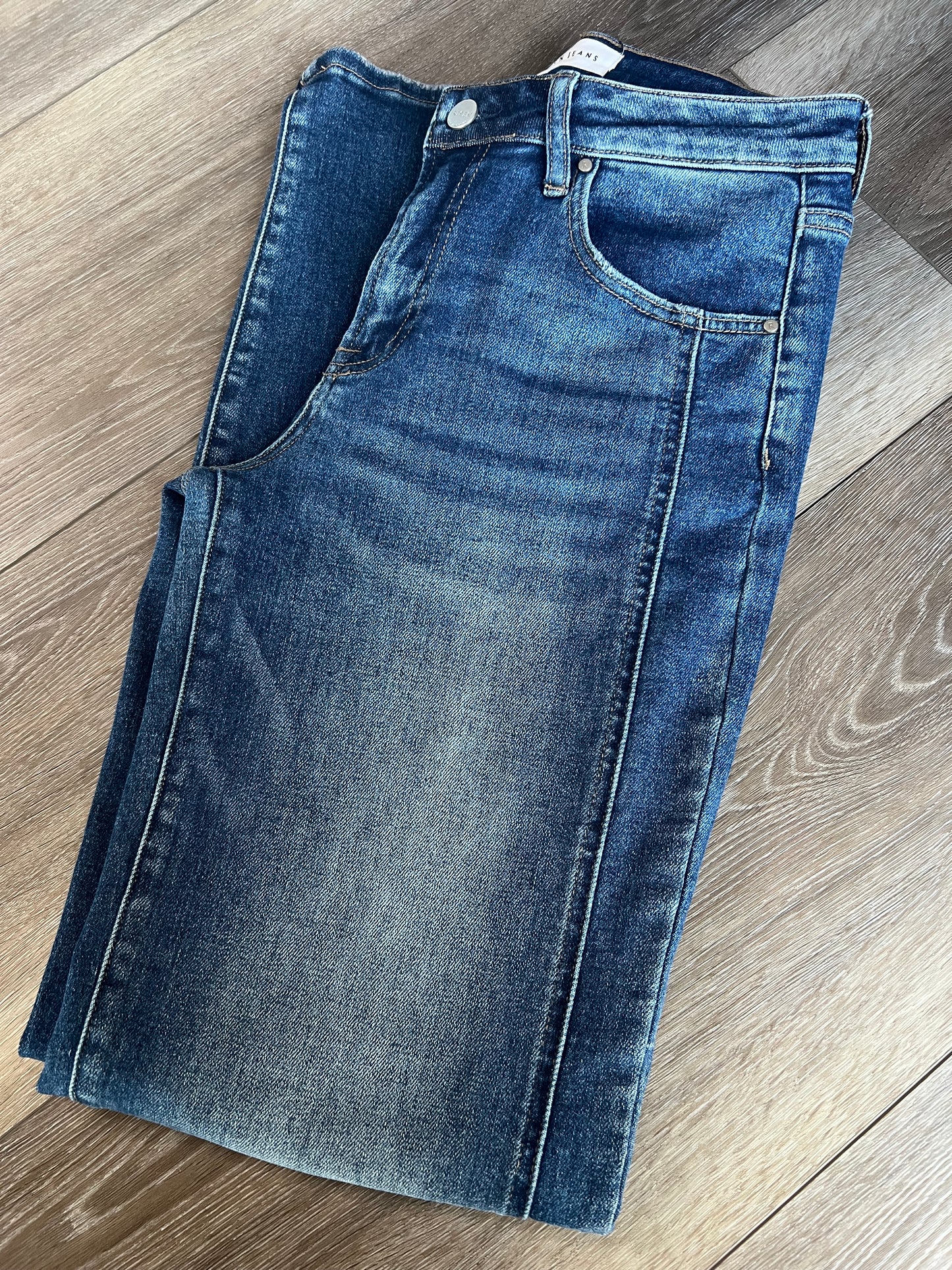 Risen Straight Leg Side Detail Jeans