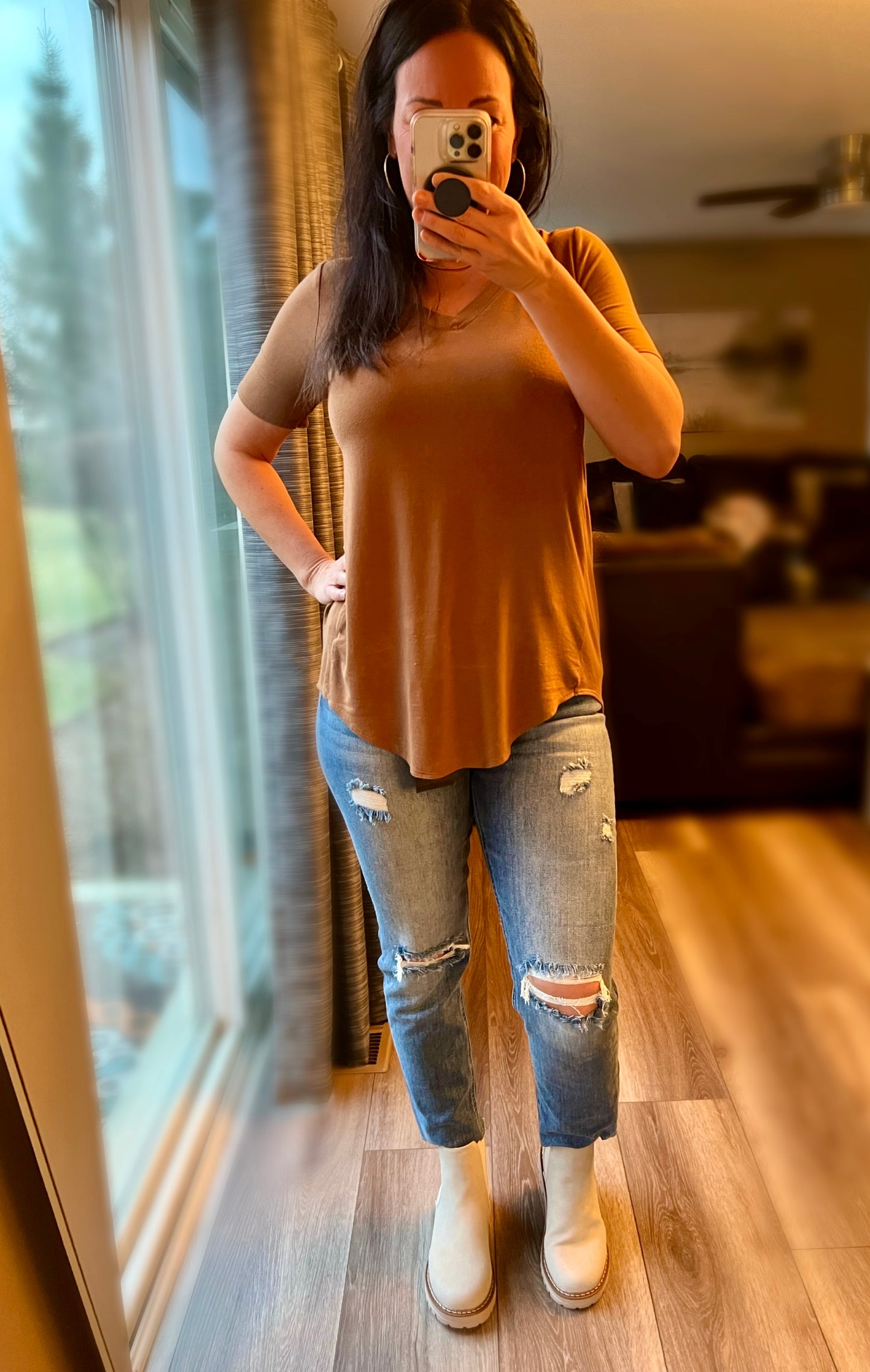 Flowy Short Sleeve V-Neck Top
