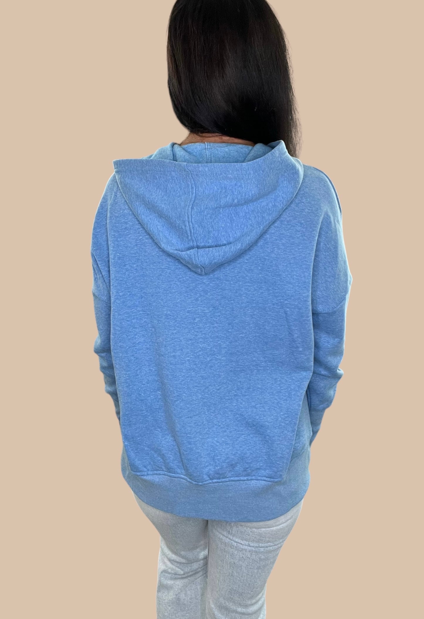 Snap Button Fleece Hoodie w/ Pocket