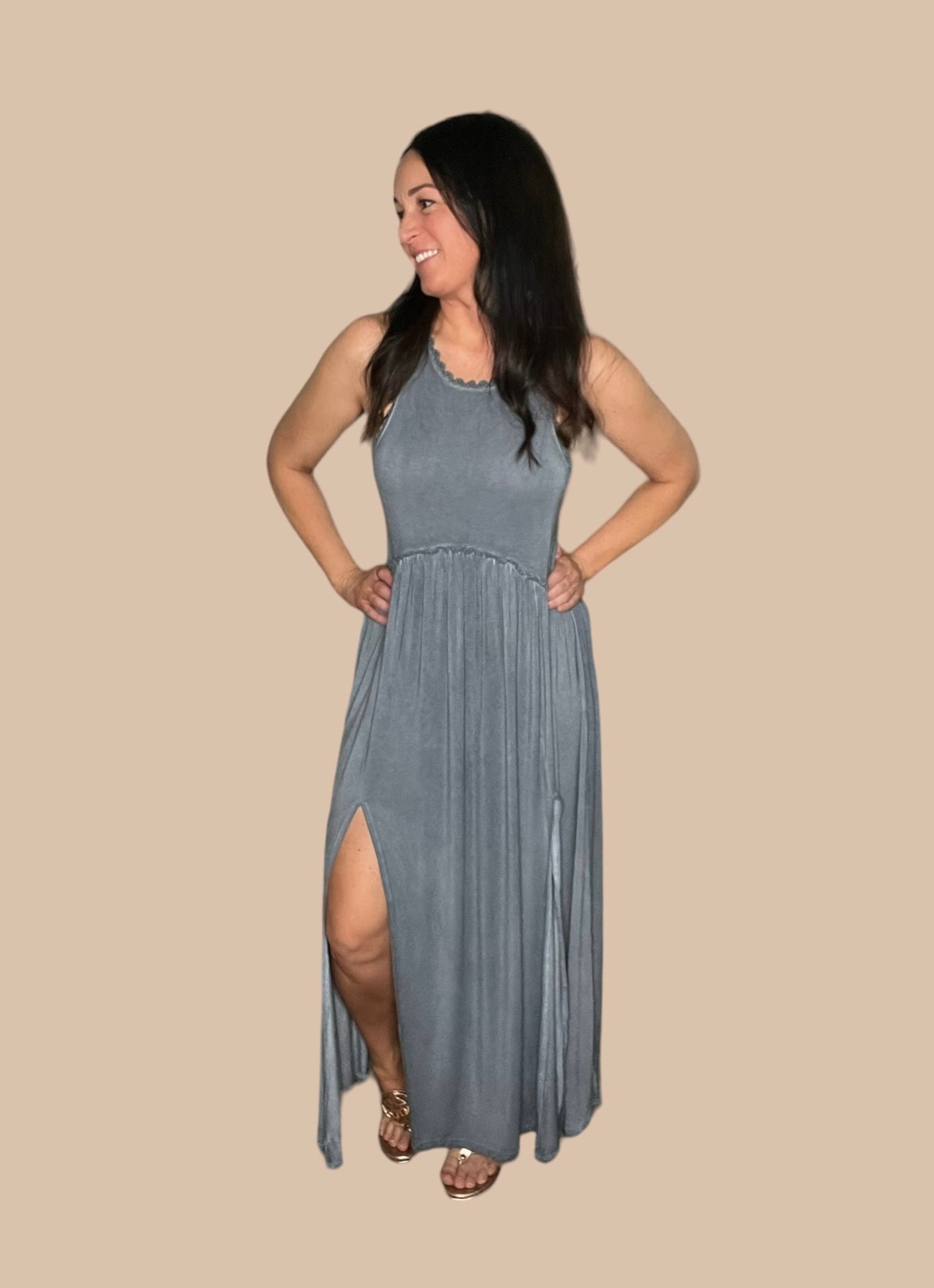 Stone Washed Vintage Maxi Dress