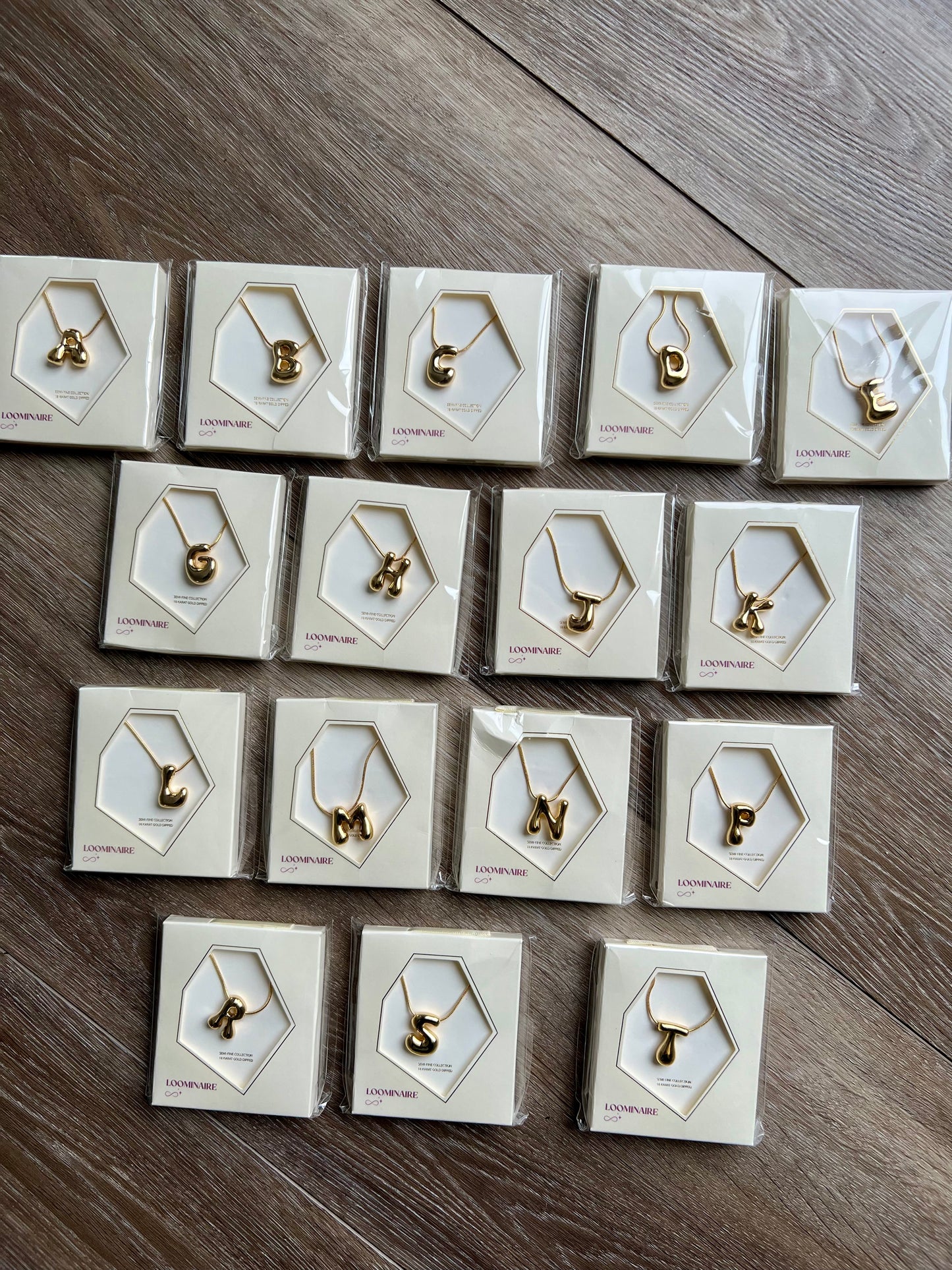 Bubble Initial Monogram Necklace