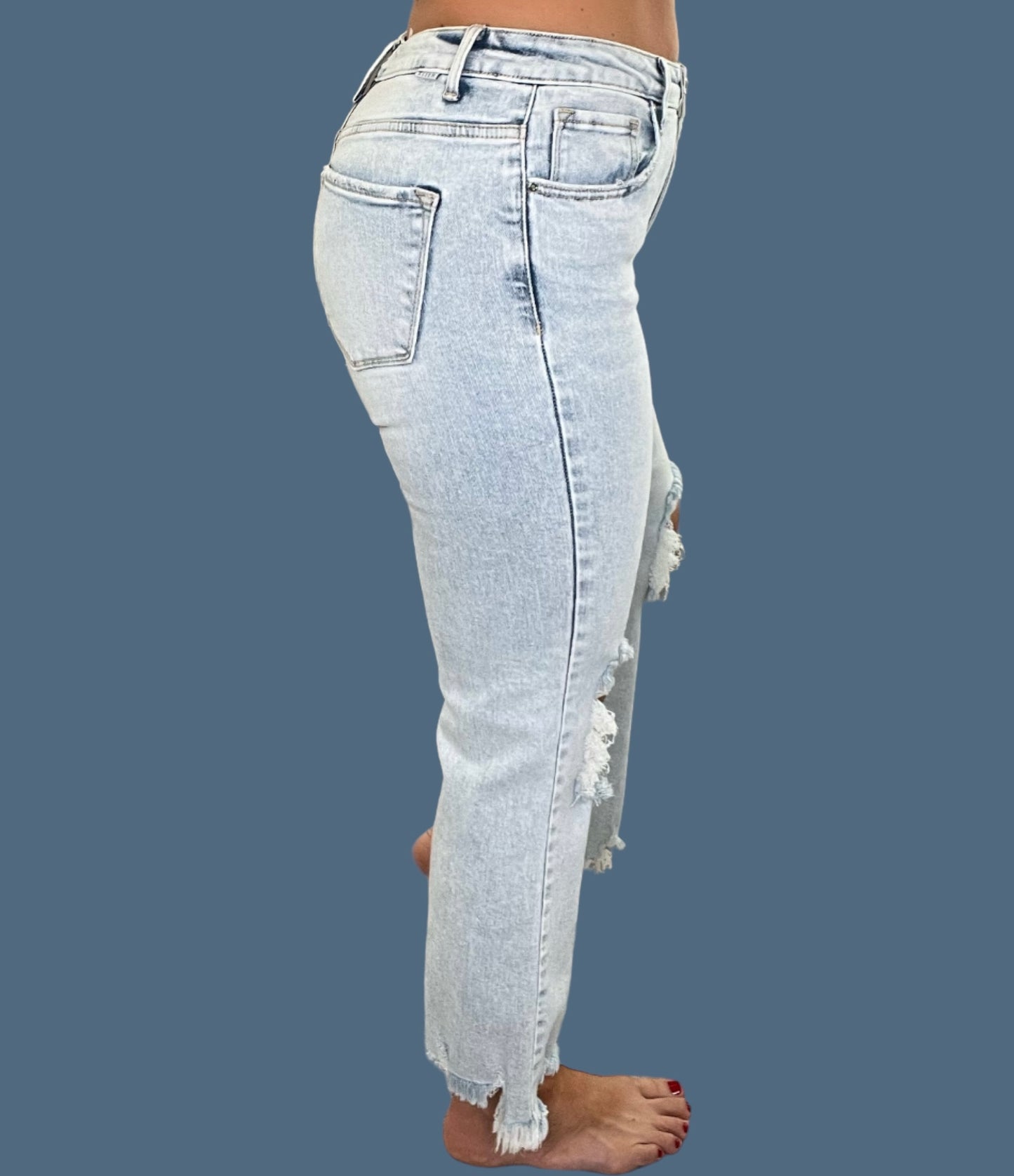 Risen High Rise Acid Wash Jeans