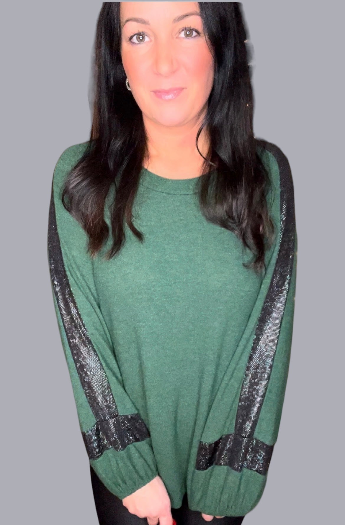 Foil Detail Long Sleeve Top