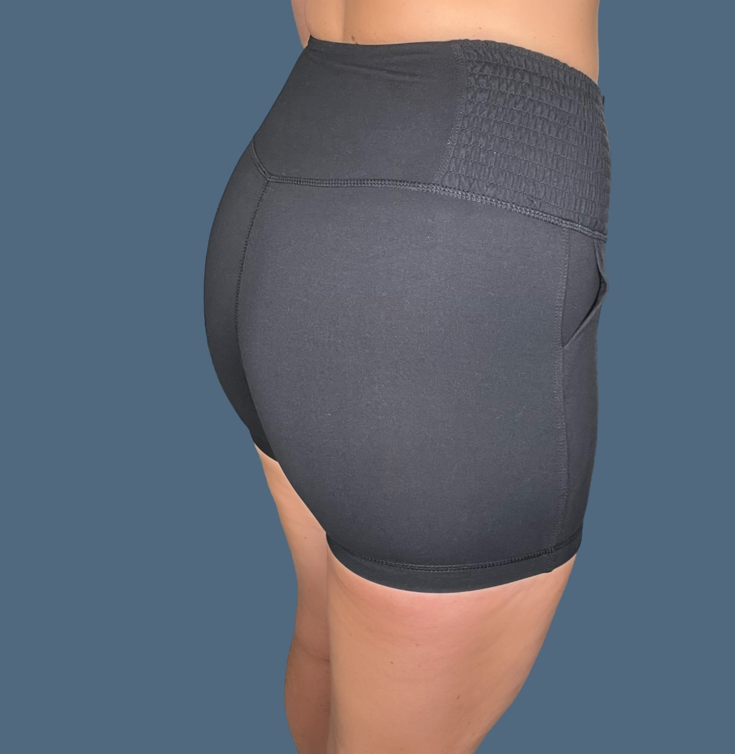 Smocked Waist Biker Shorts w/ Pockets