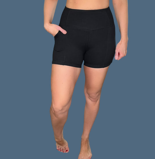 Smocked Waist Biker Shorts w/ Pockets