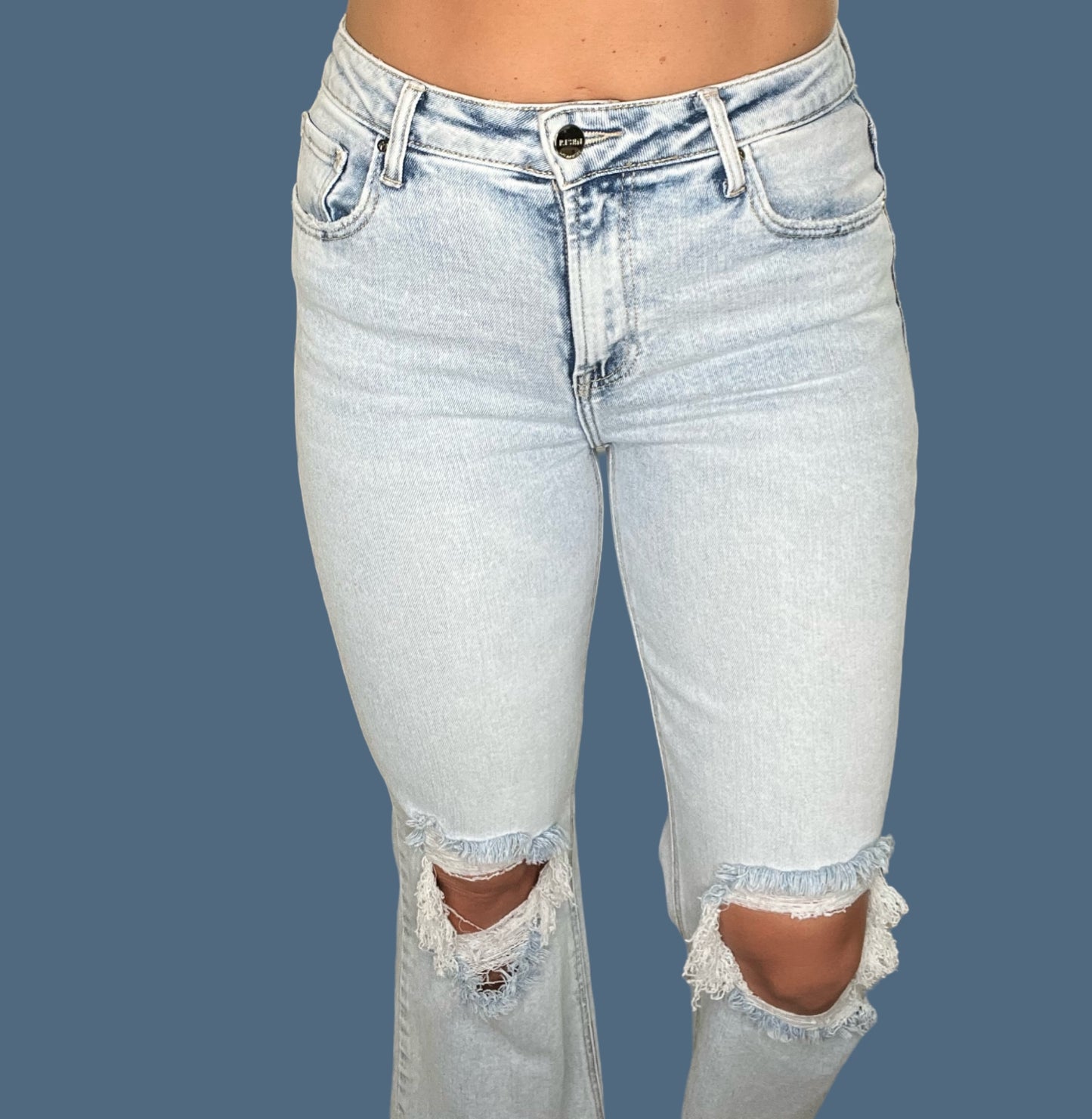 Risen High Rise Acid Wash Jeans