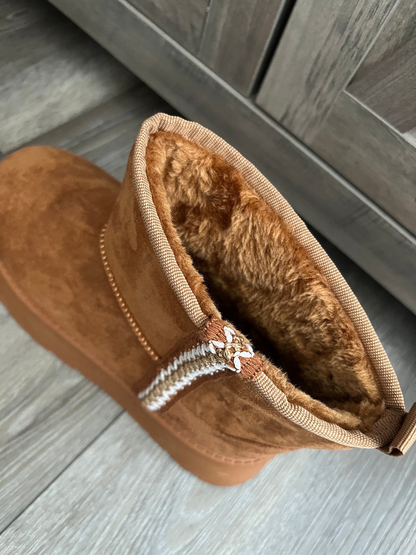 Aztec Trim Platform Ankle Booties
