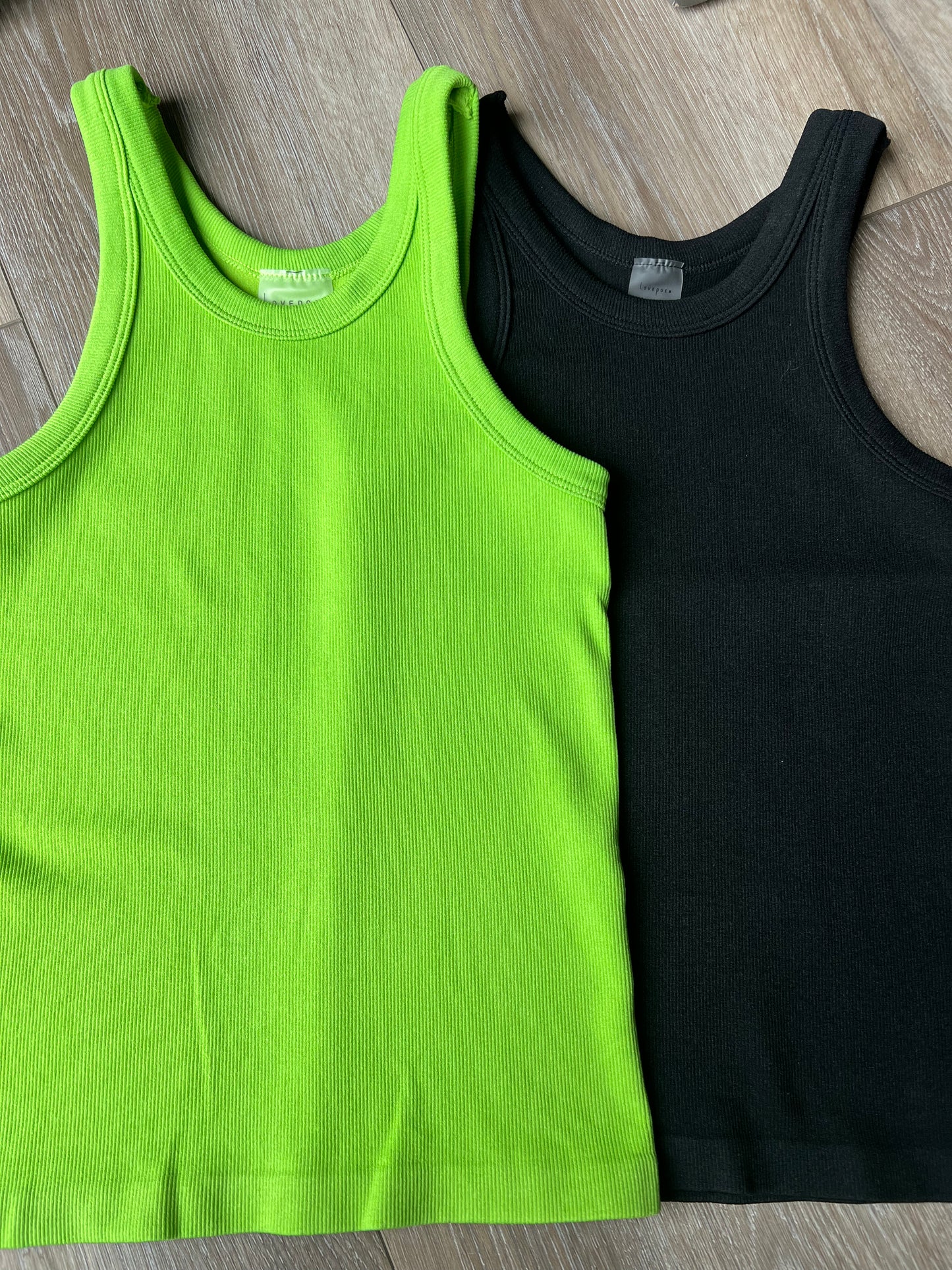 Ribbed High Neck Seamless Tank