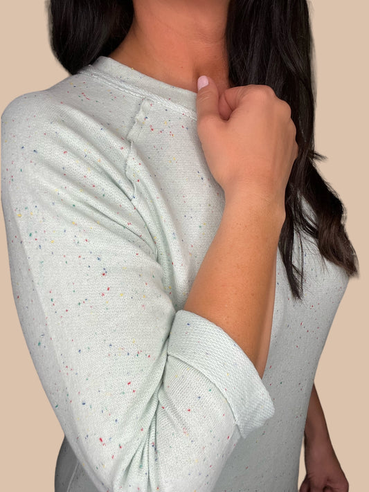 3/4 Sleeve French Terry Casual Dress