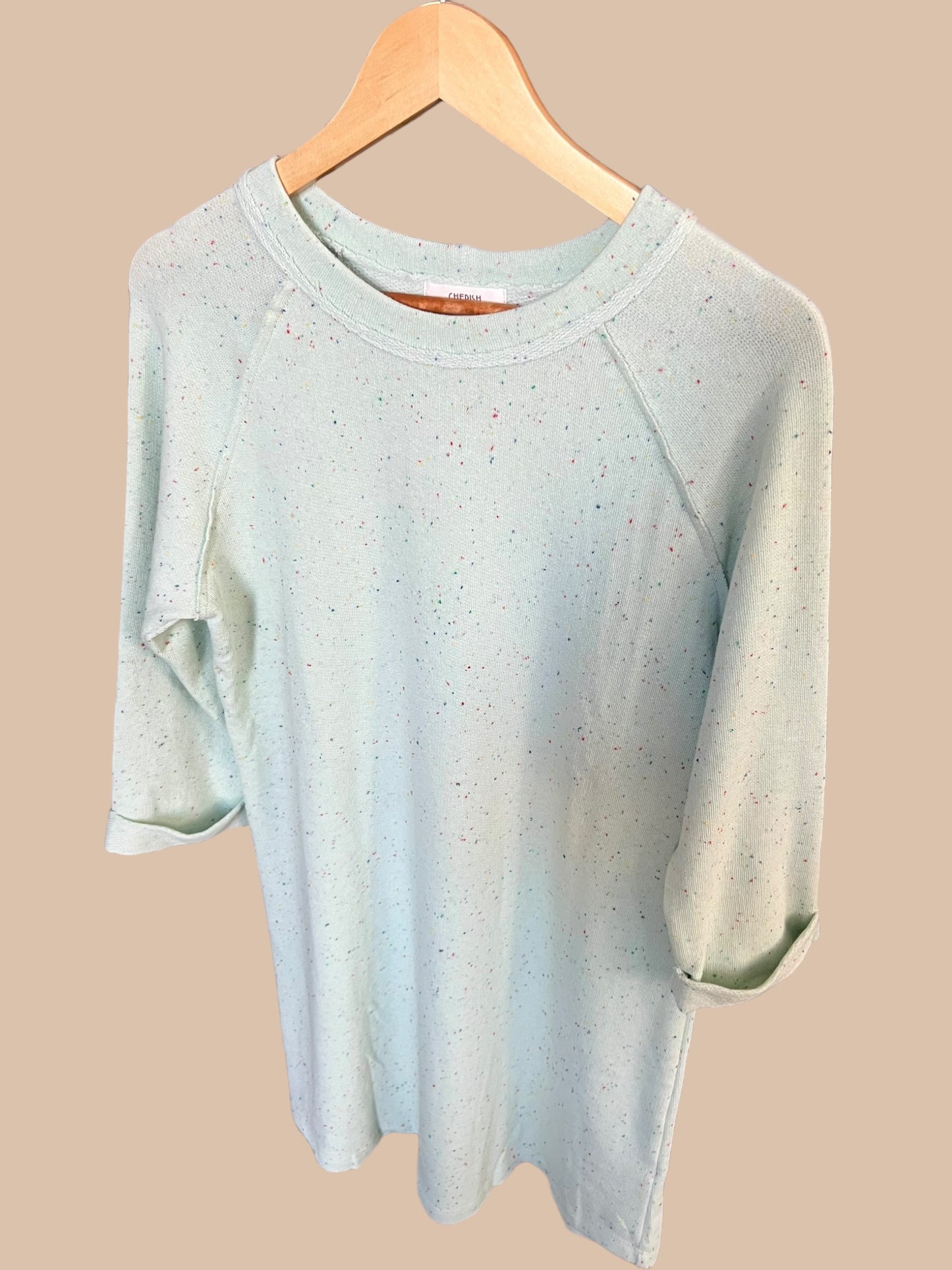 3/4 Sleeve French Terry Casual Dress