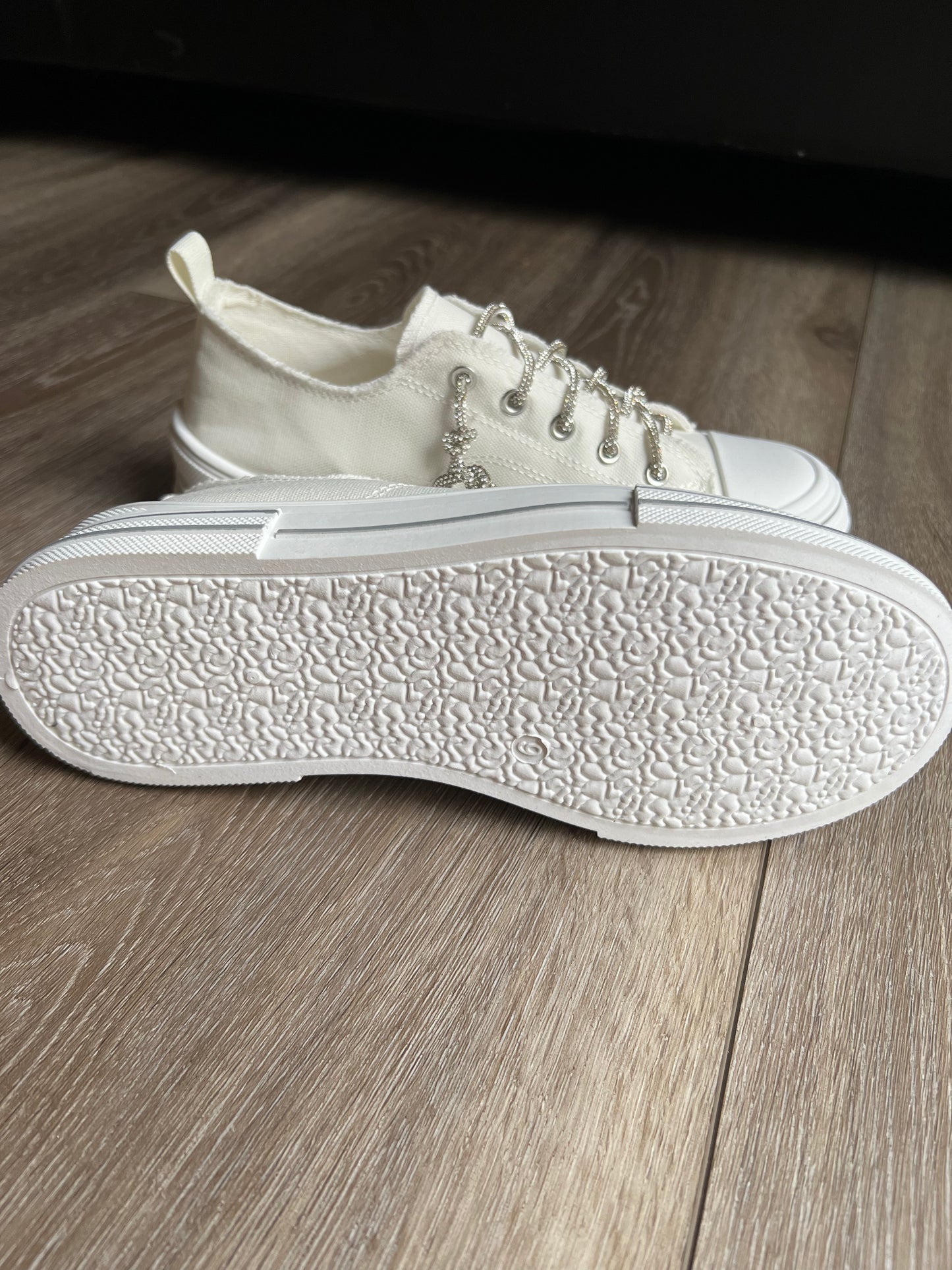 Slip-On Rhinestone Lace Sneakers