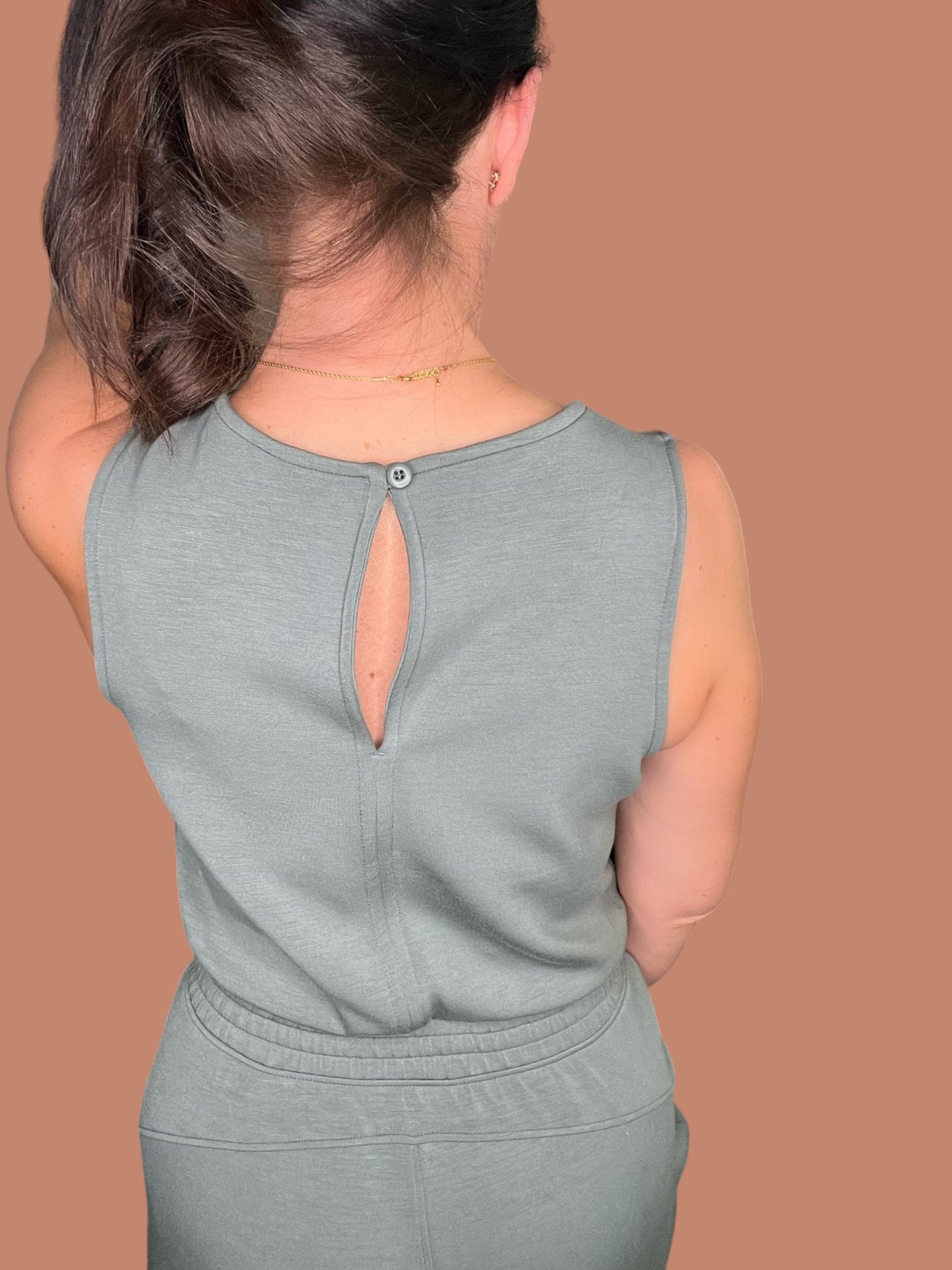 Scuba Luxe Sleeveless Jumpsuit