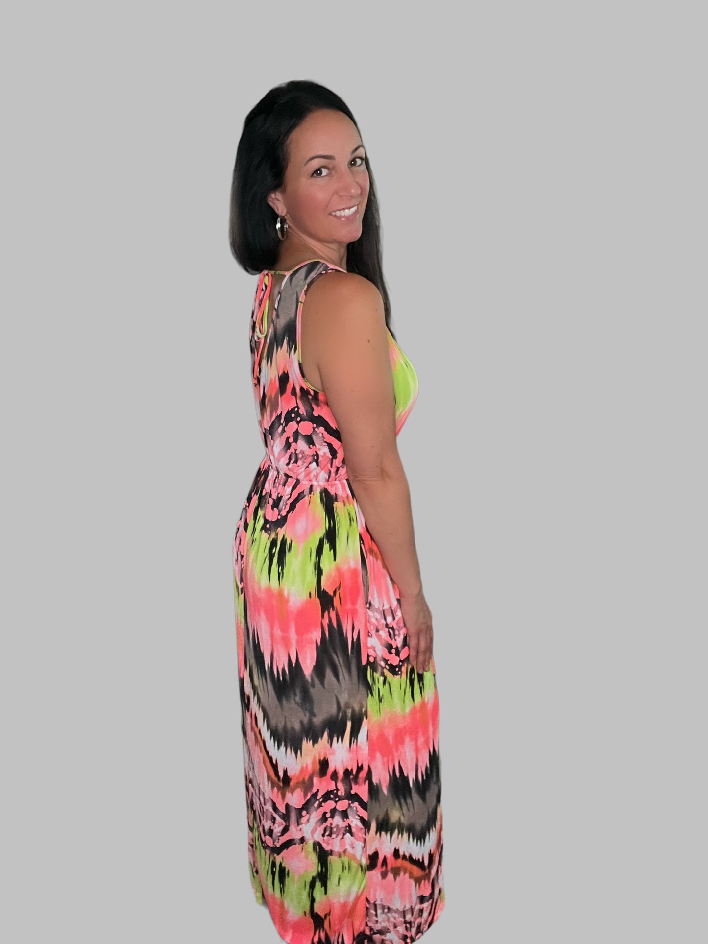 Tie-Back Sleeveless Maxi Dress