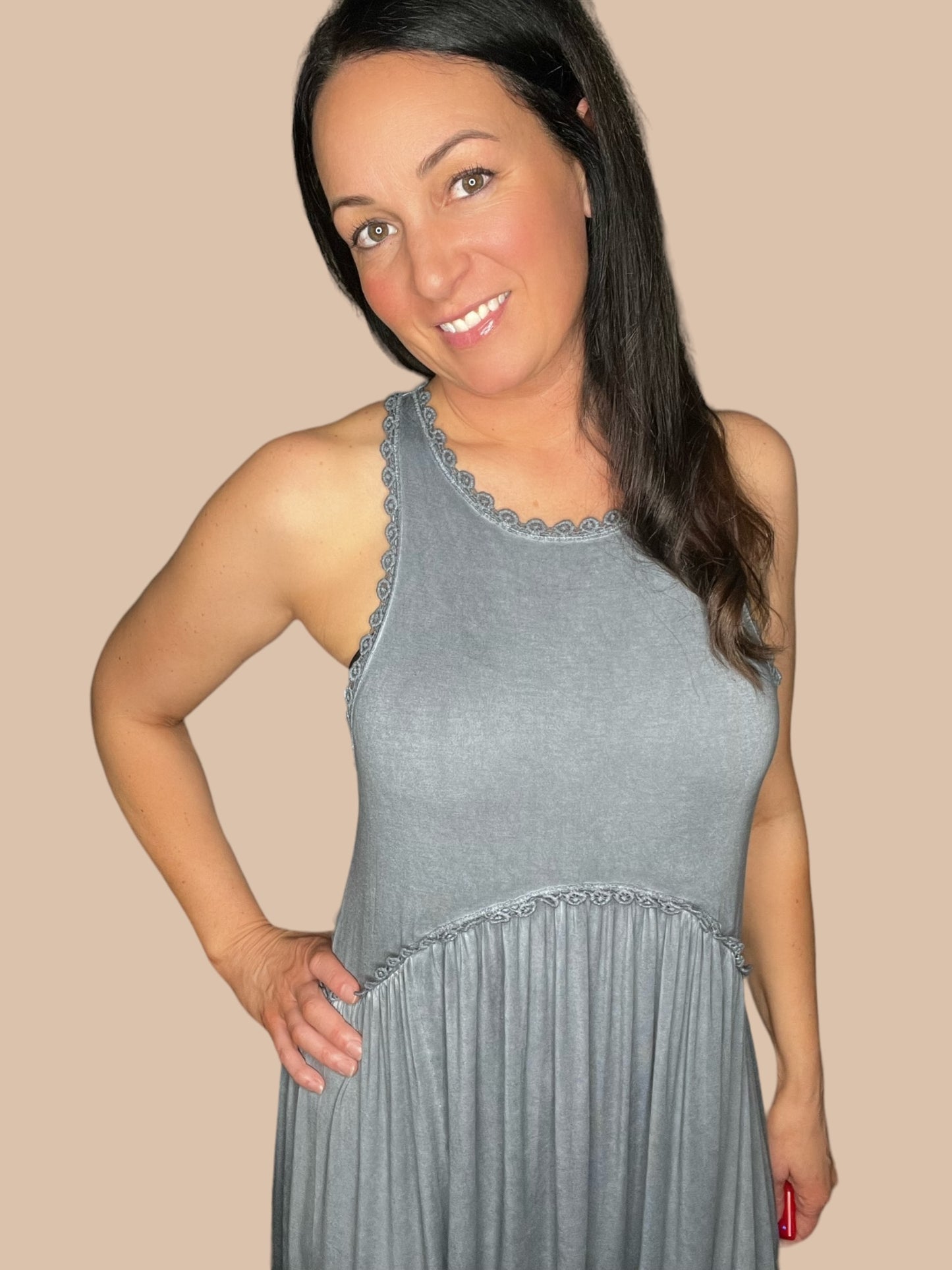 Stone Washed Vintage Maxi Dress