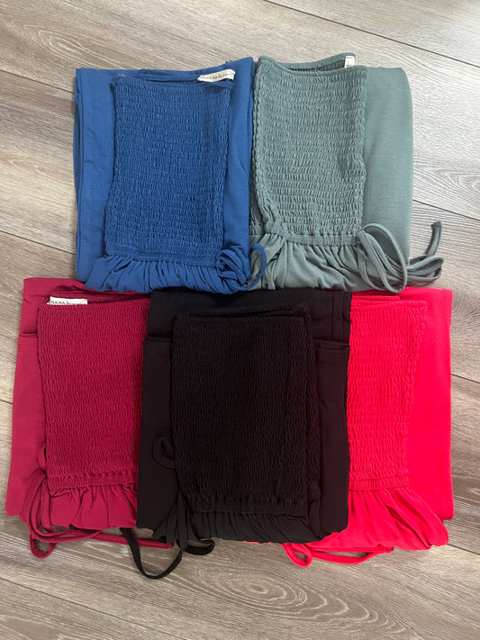 Smocked Tube Top Wide Leg Jumpsuit