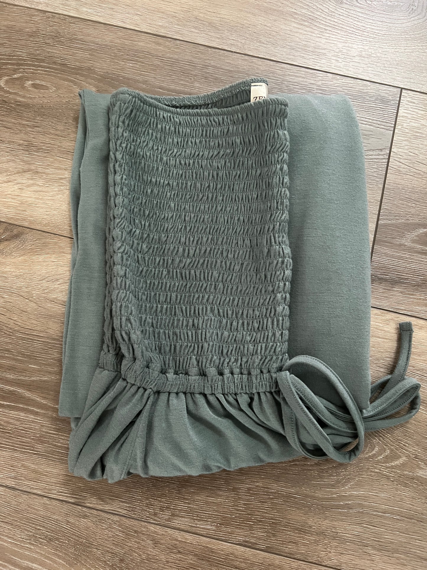 Smocked Tube Top Wide Leg Jumpsuit