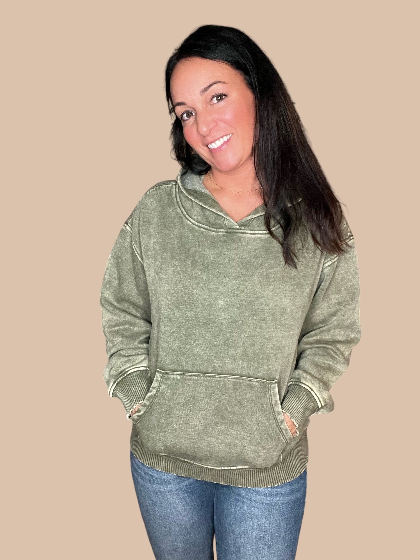 Mineral Wash Sweatshirt Hoodie