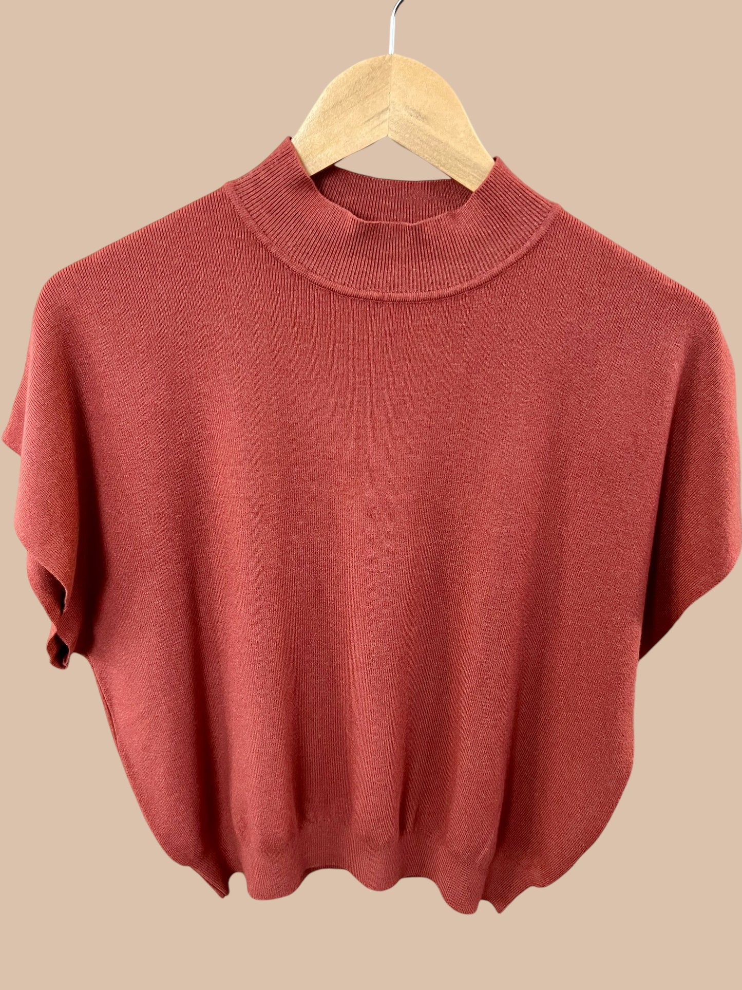 Mock Neck Short Dolman Sleeve Sweater