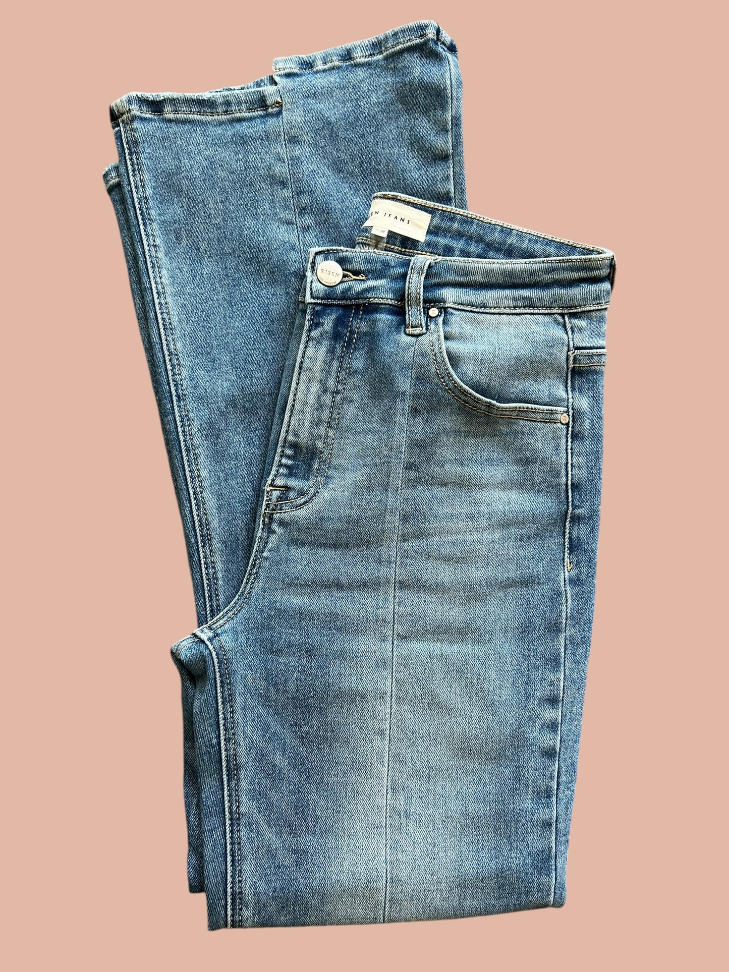 Risen 'Step Up' High-Rise Front Seam Flare Jeans