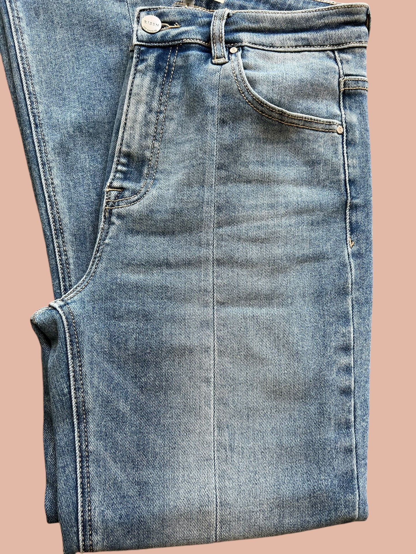 Risen 'Step Up' High-Rise Front Seam Flare Jeans