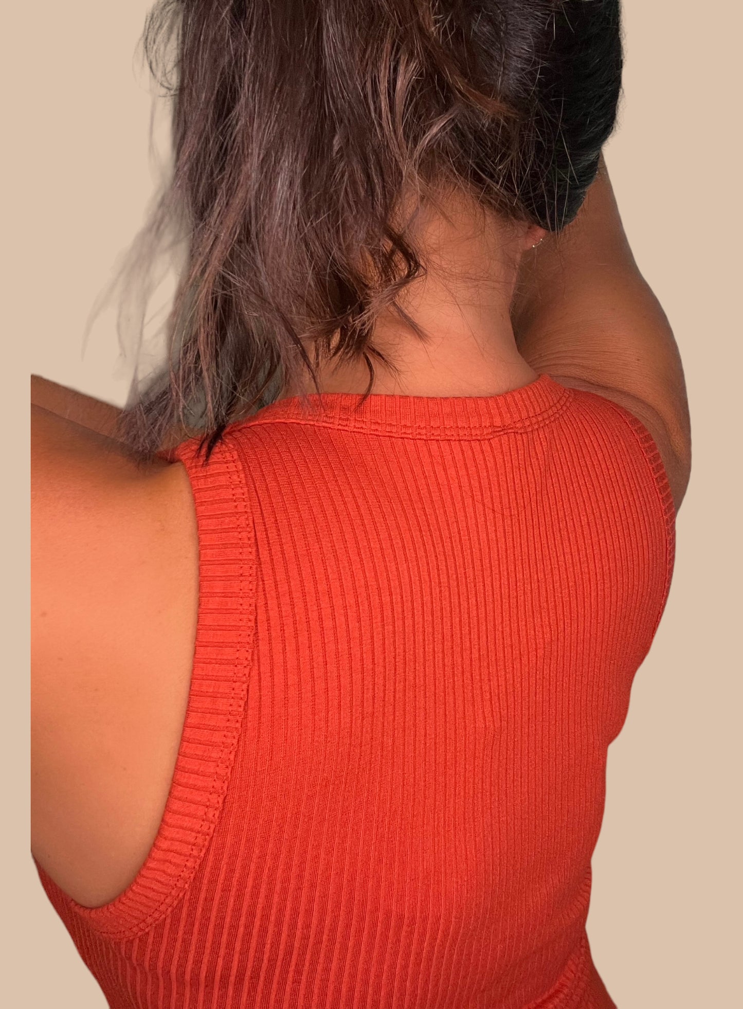 Ribbed Boat Neck Tank