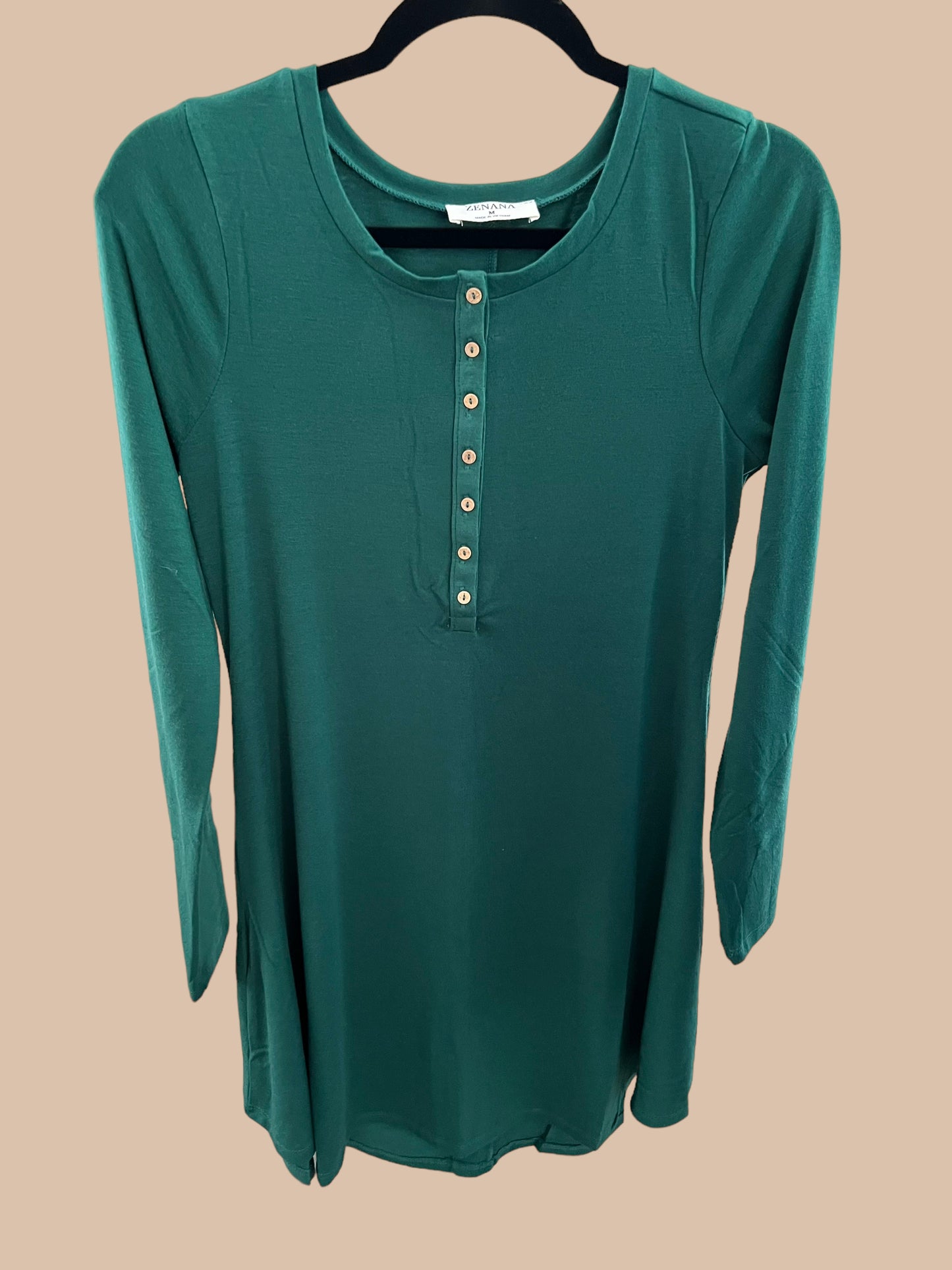 Button Detail Long Sleeve Dress