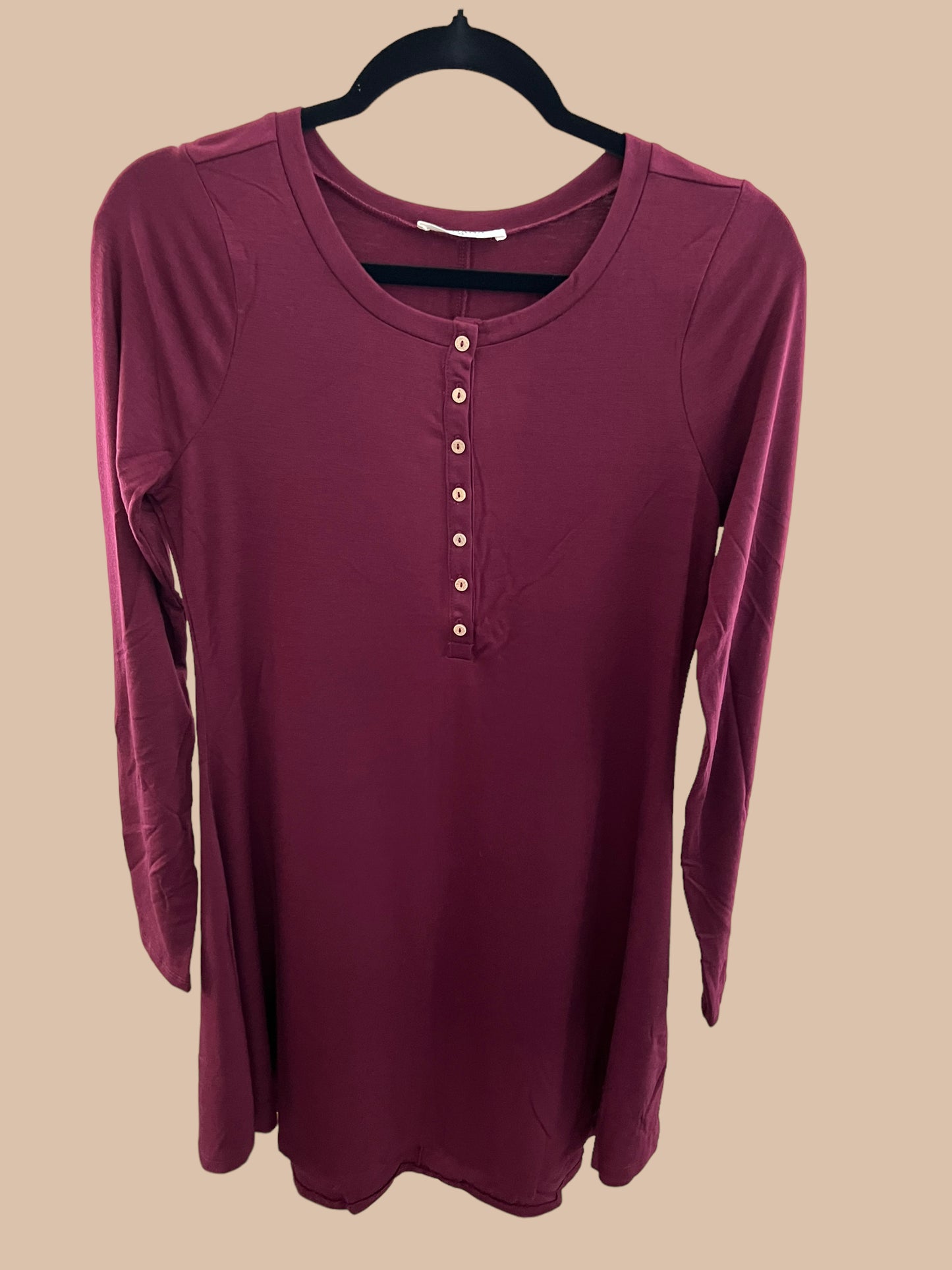 Button Detail Long Sleeve Dress