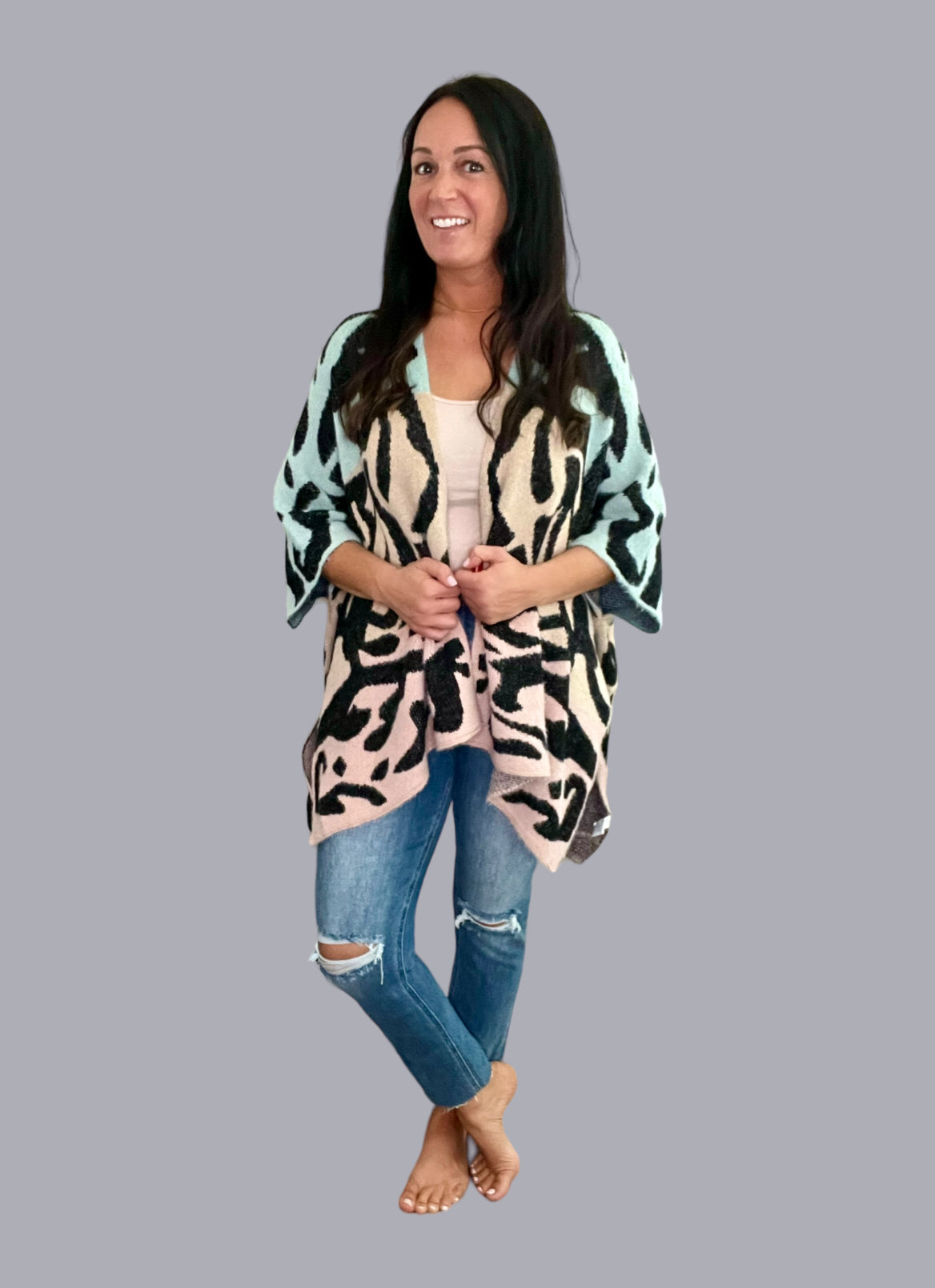 Eyelash Knit Poncho
