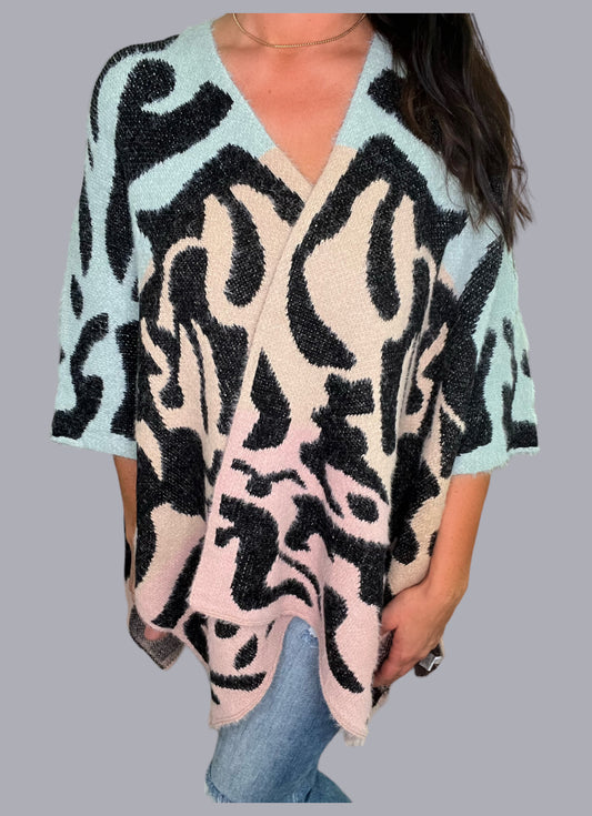 Eyelash Knit Poncho