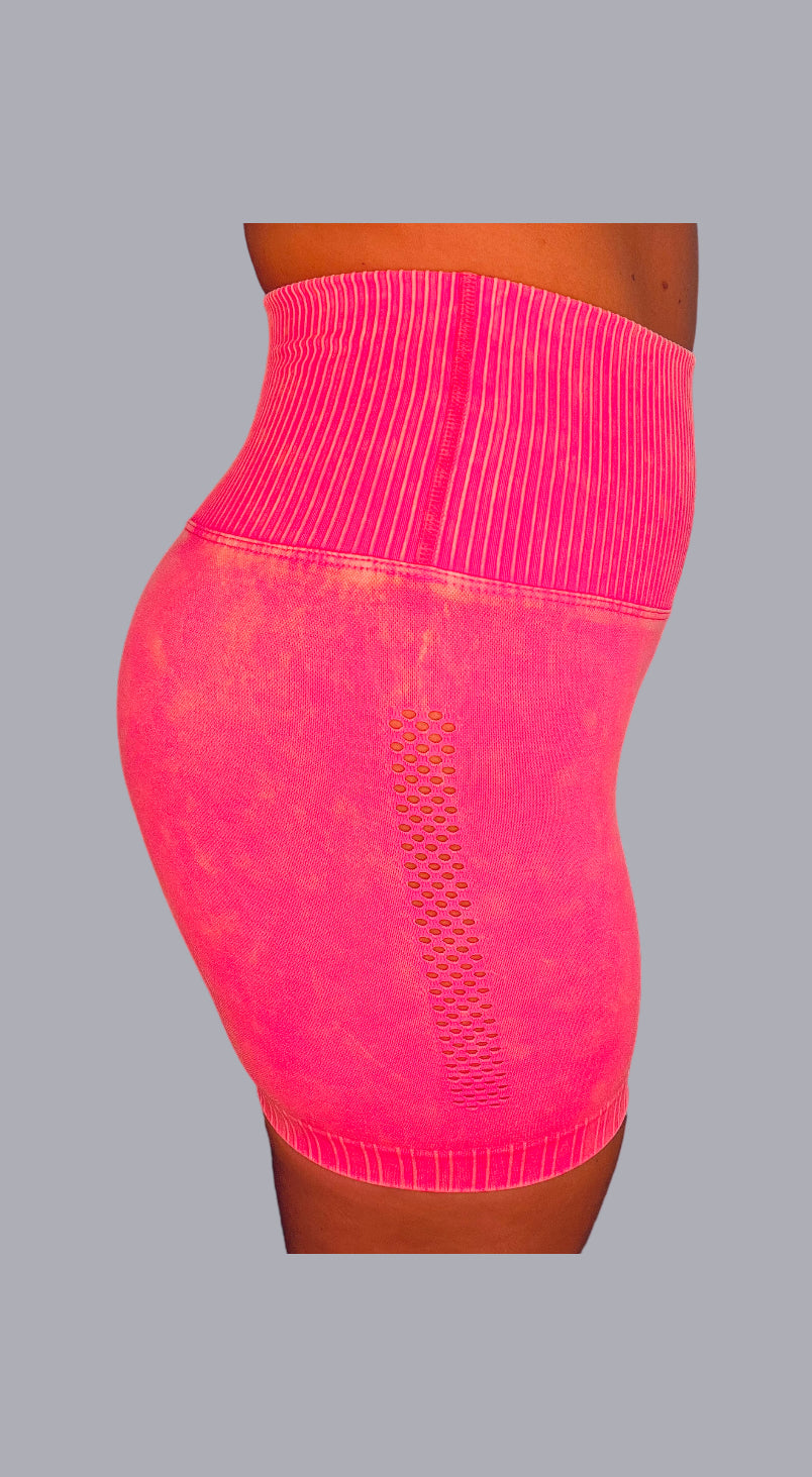 Stone Washed Seamless Biker Shorts