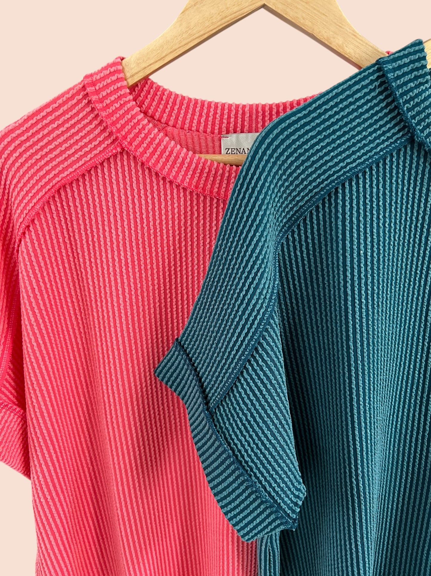 Cuffed Short Sleeve Ribbed Top