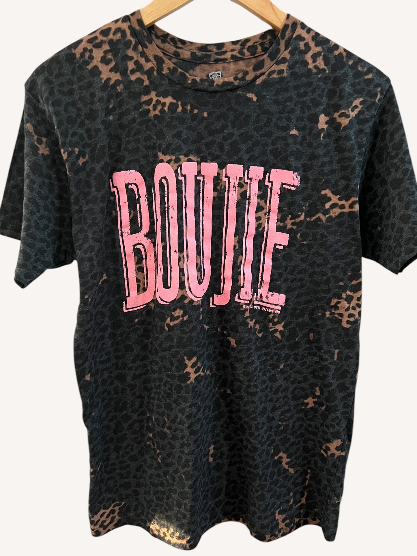 'Boujie' Bleached Leopard Graphic Tee