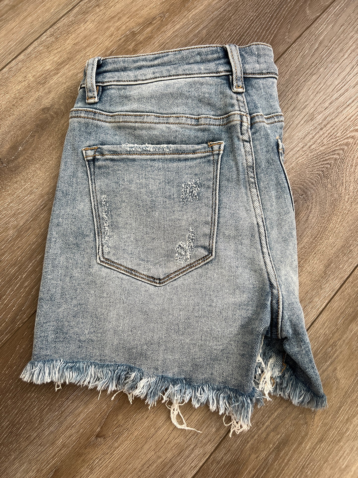 Risen High-Rise Destroyed Cutoff Jean Shorts