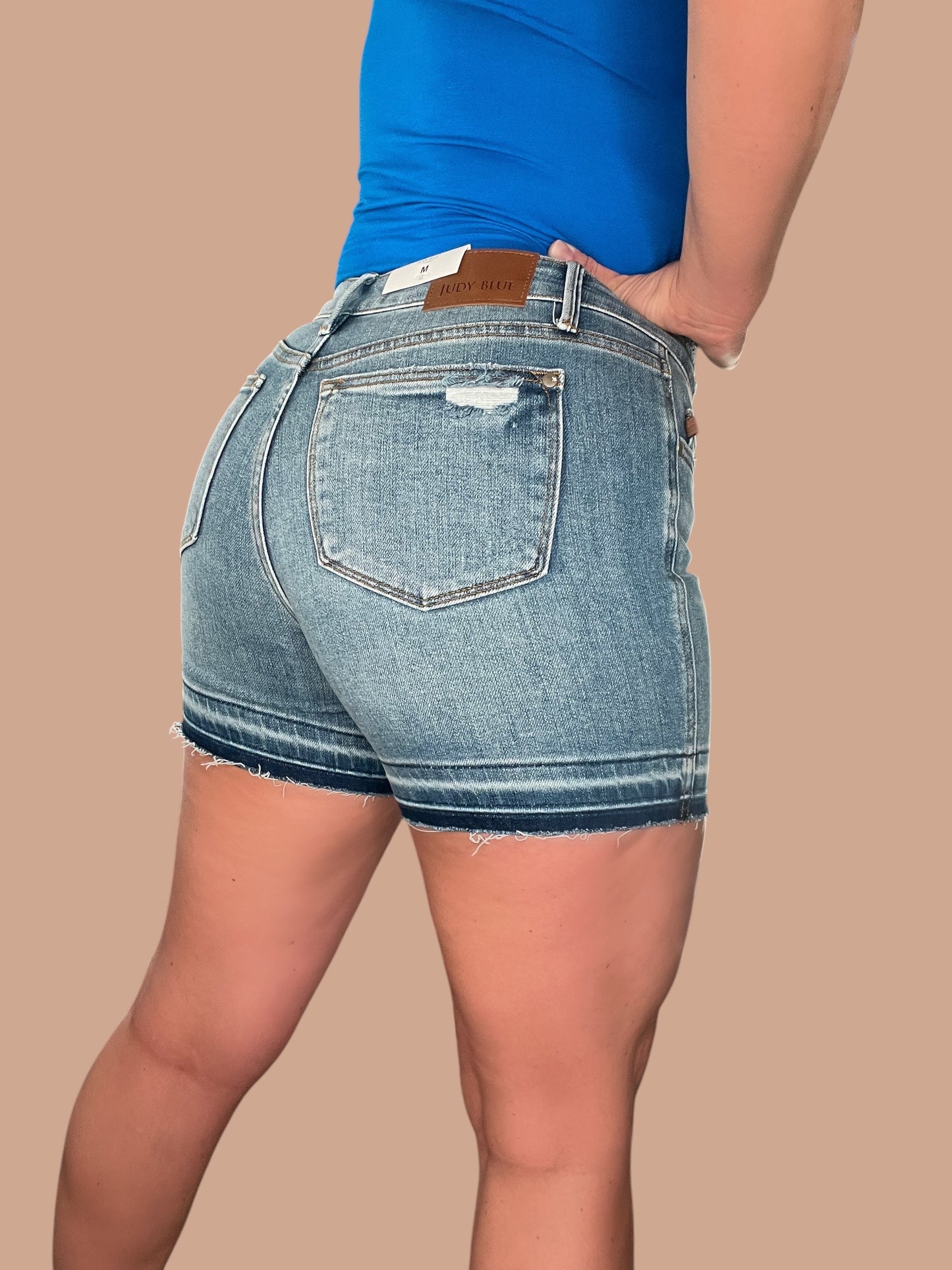 Judy Blue Tummy Control Mid-Rise Release Hem Jean Shorts
