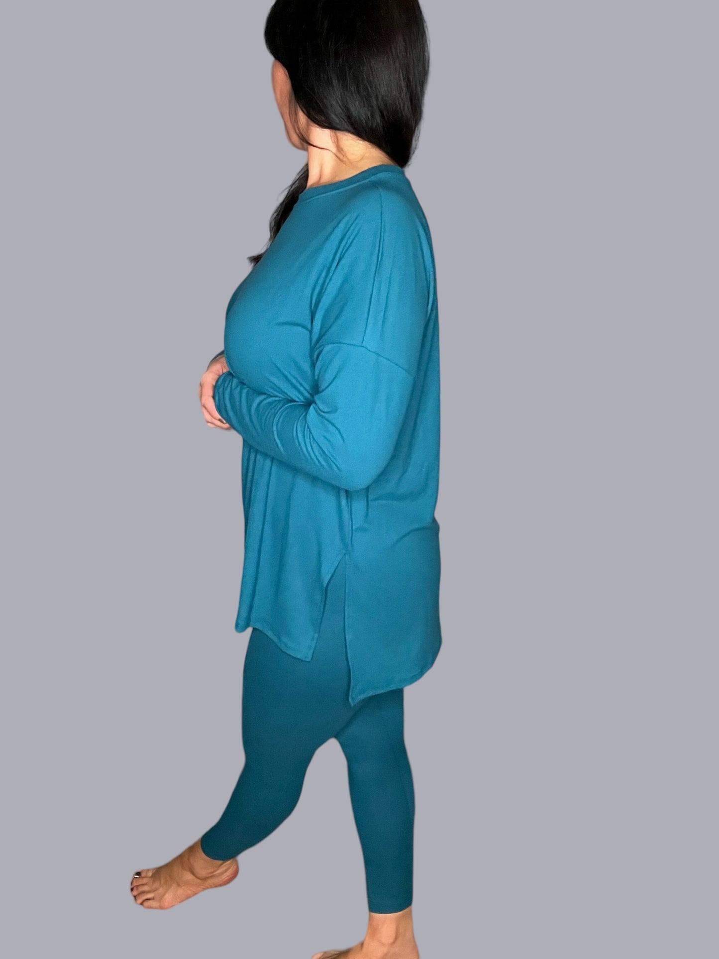 Microfiber Round Neck Loungewear Set