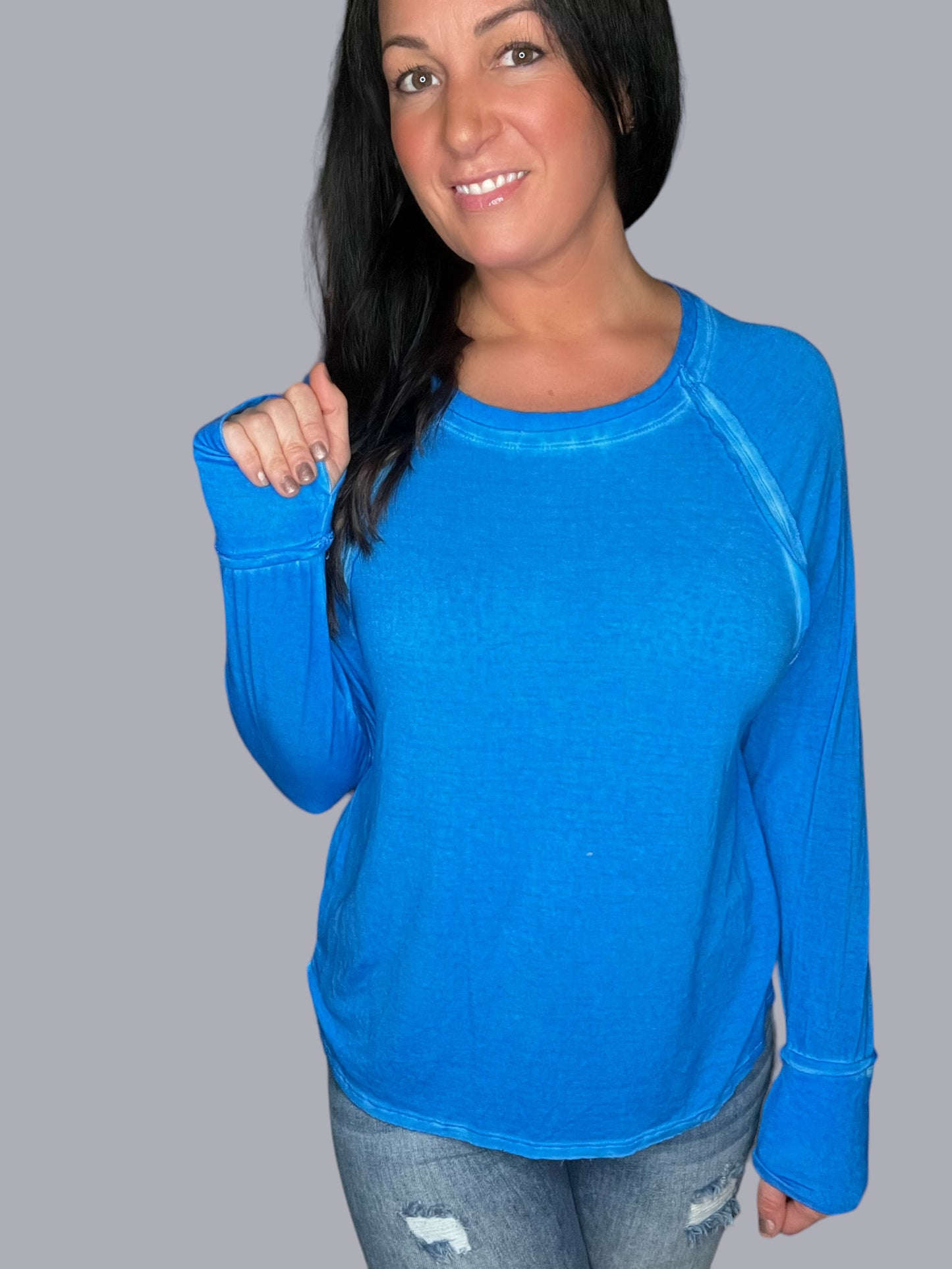 Mineral Wash Long Sleeve Top