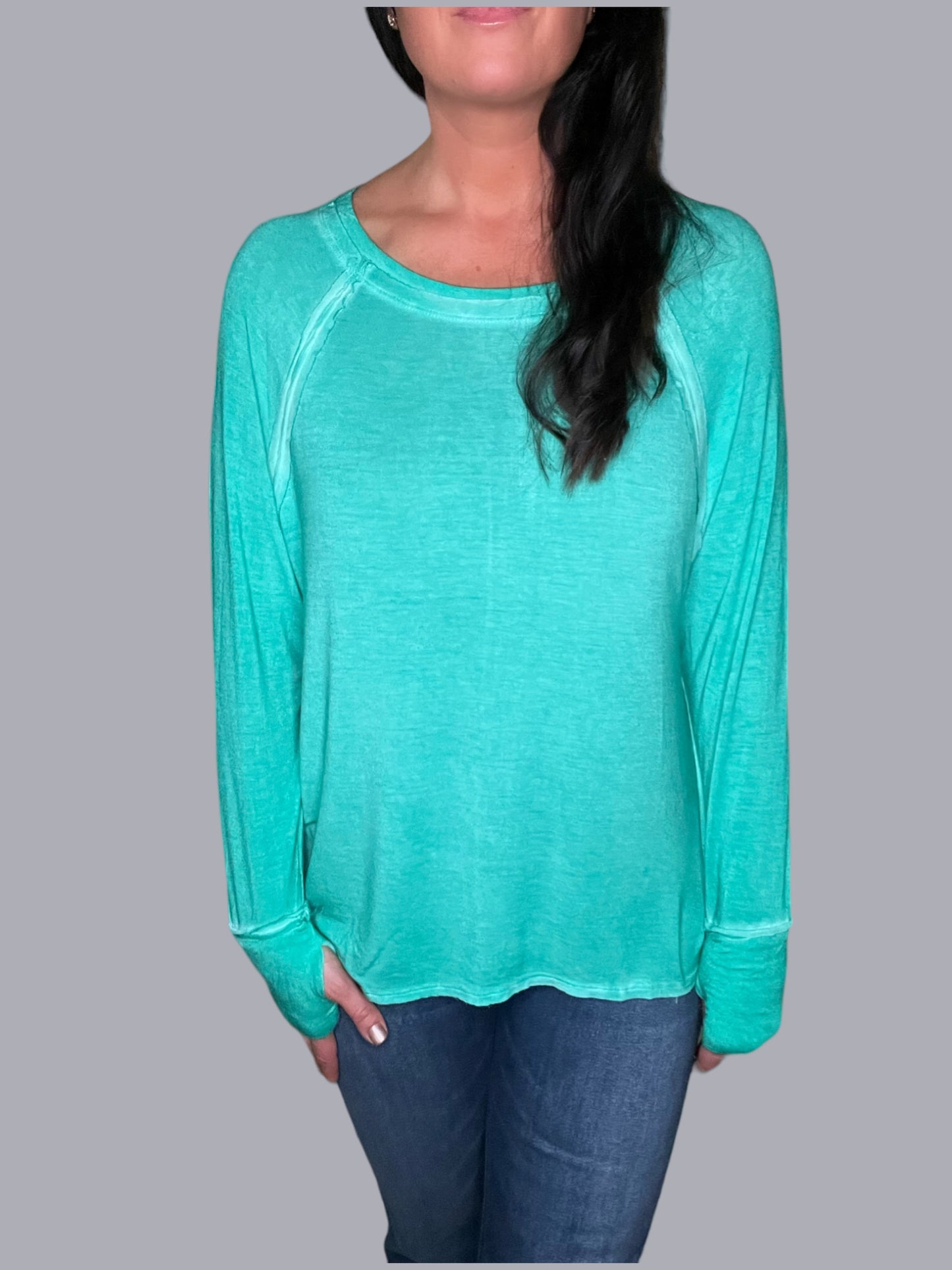 Mineral Wash Long Sleeve Top