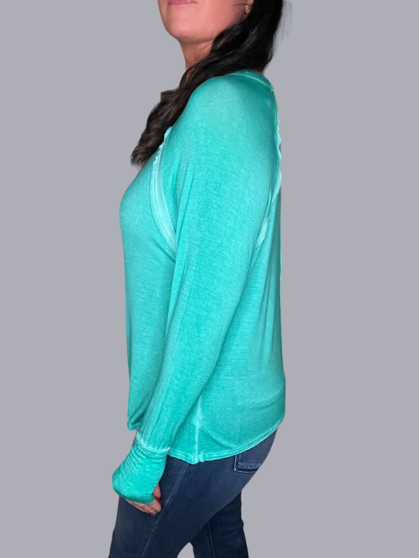 Mineral Wash Long Sleeve Top