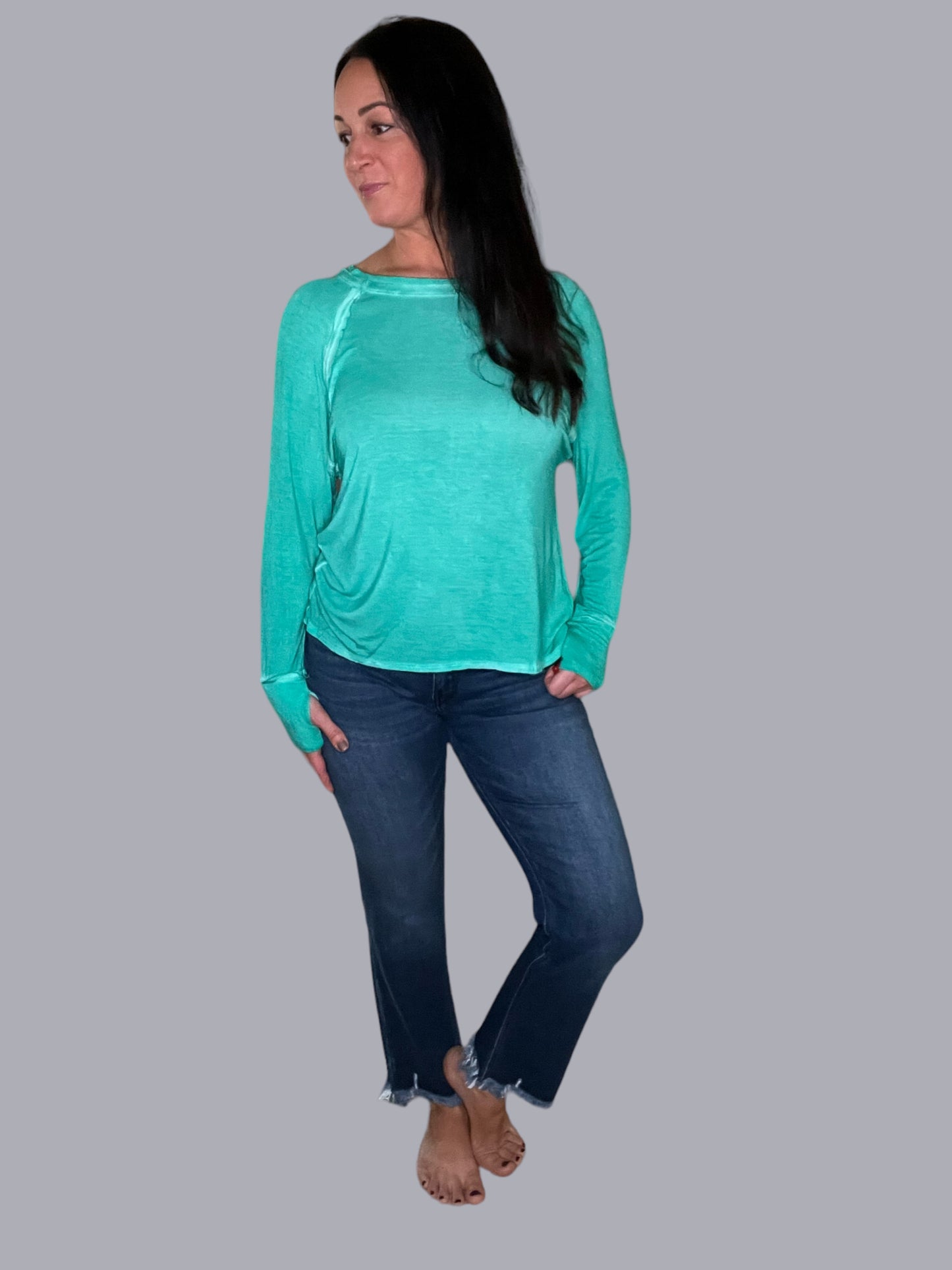 Mineral Wash Long Sleeve Top