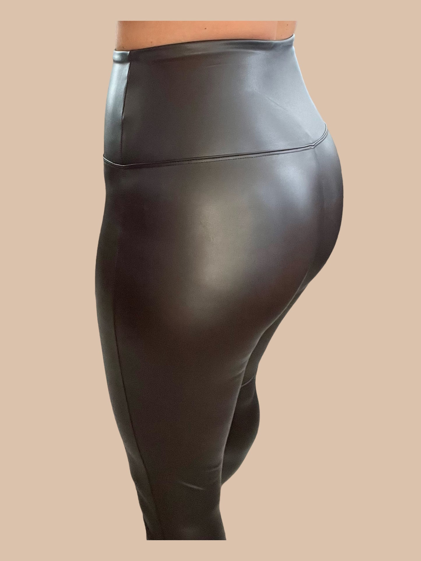 Faux Leather High-Rise Leggings