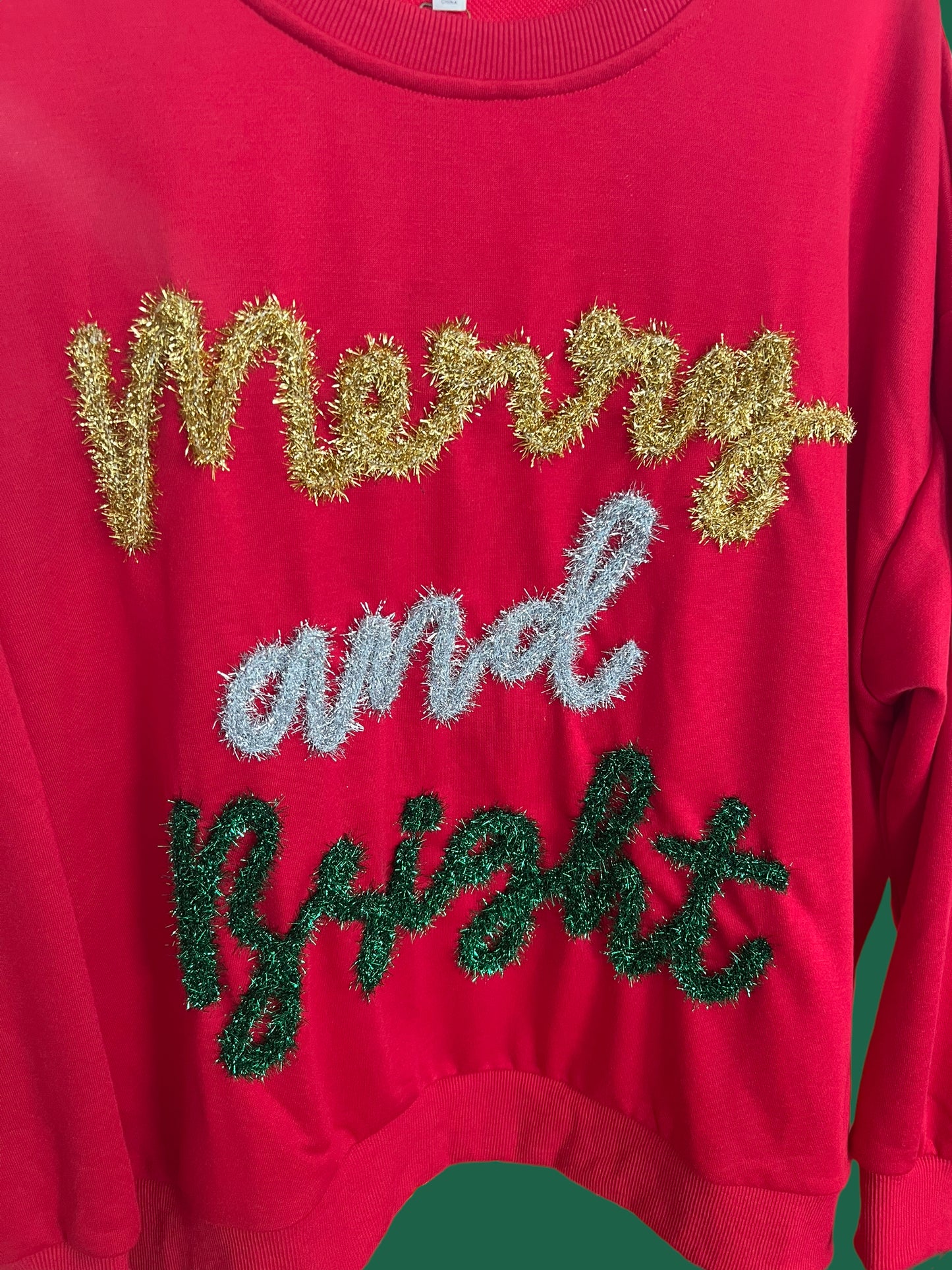 Merry & Bright Tinsel Pullover Top