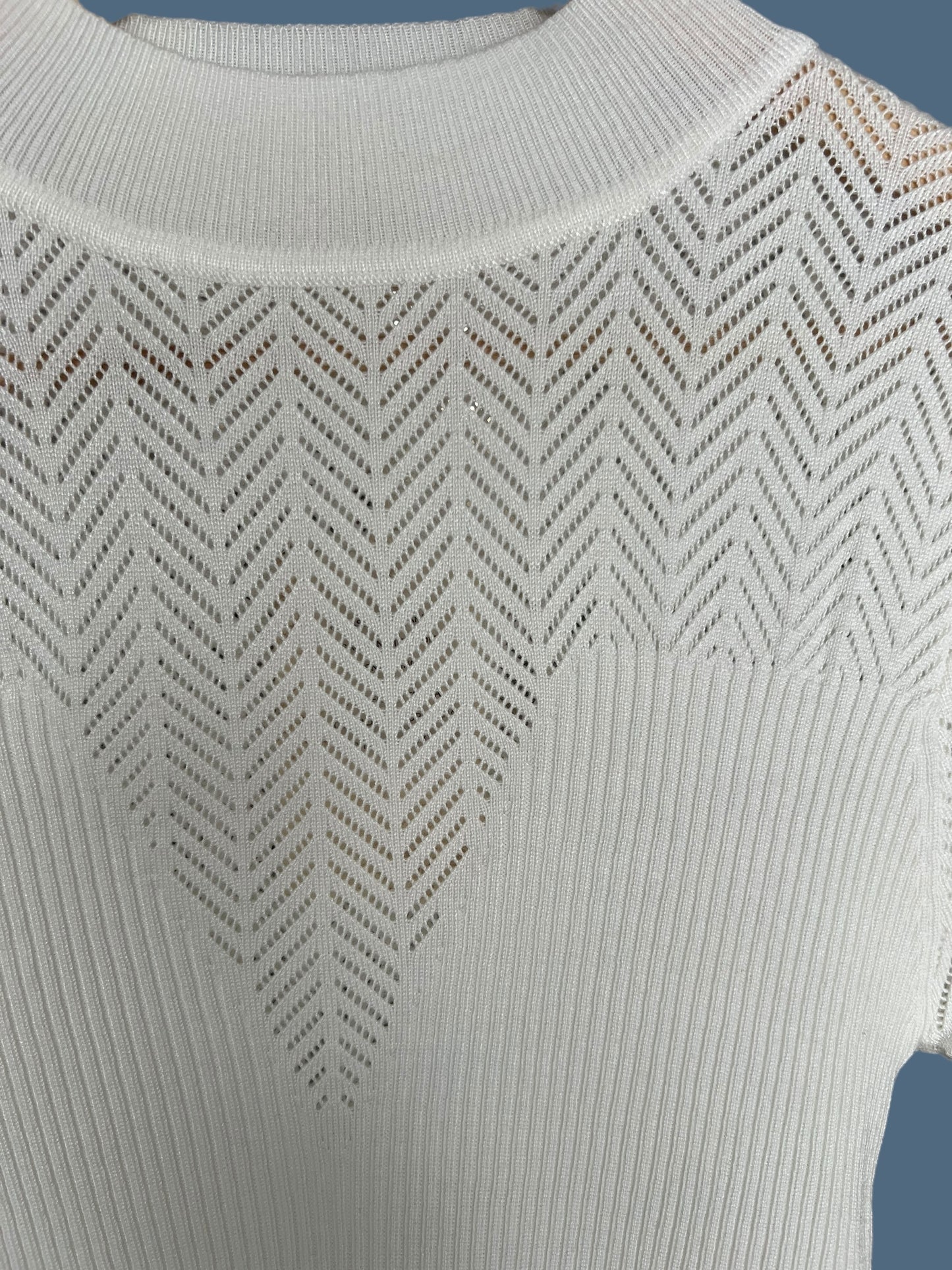 Mock Neck Pointelle Top