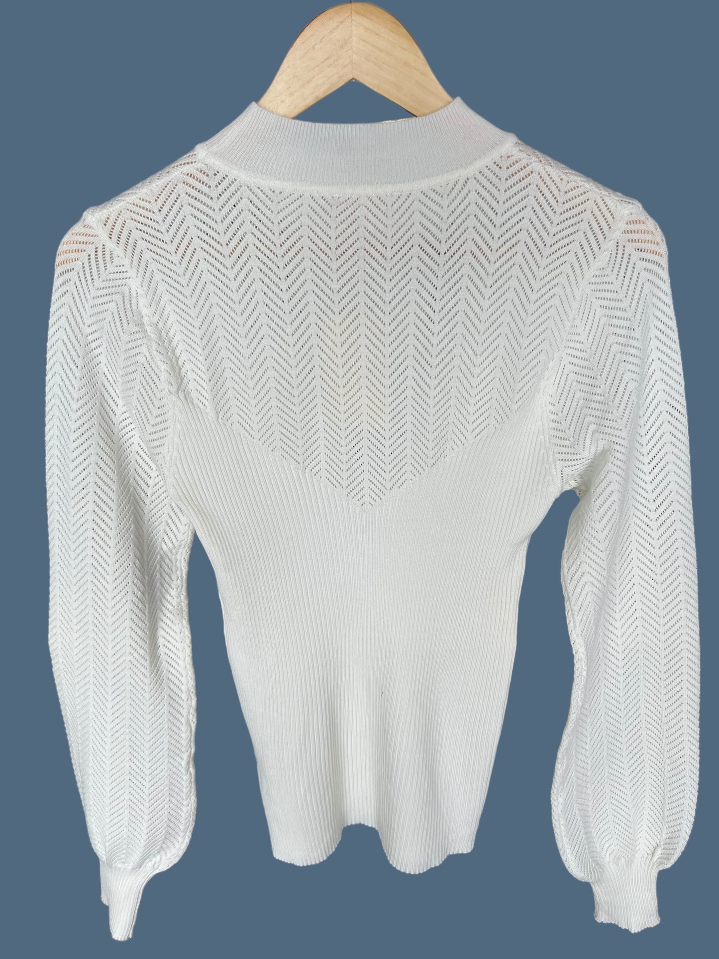 Mock Neck Pointelle Top