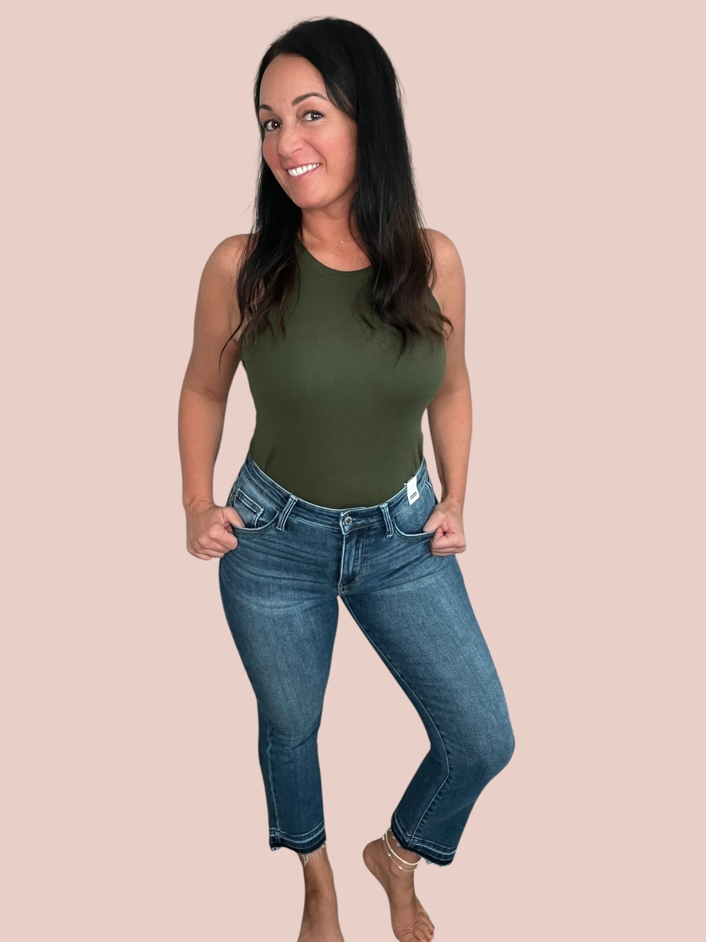 Judy Blue Cropped Kick Flare Jeans