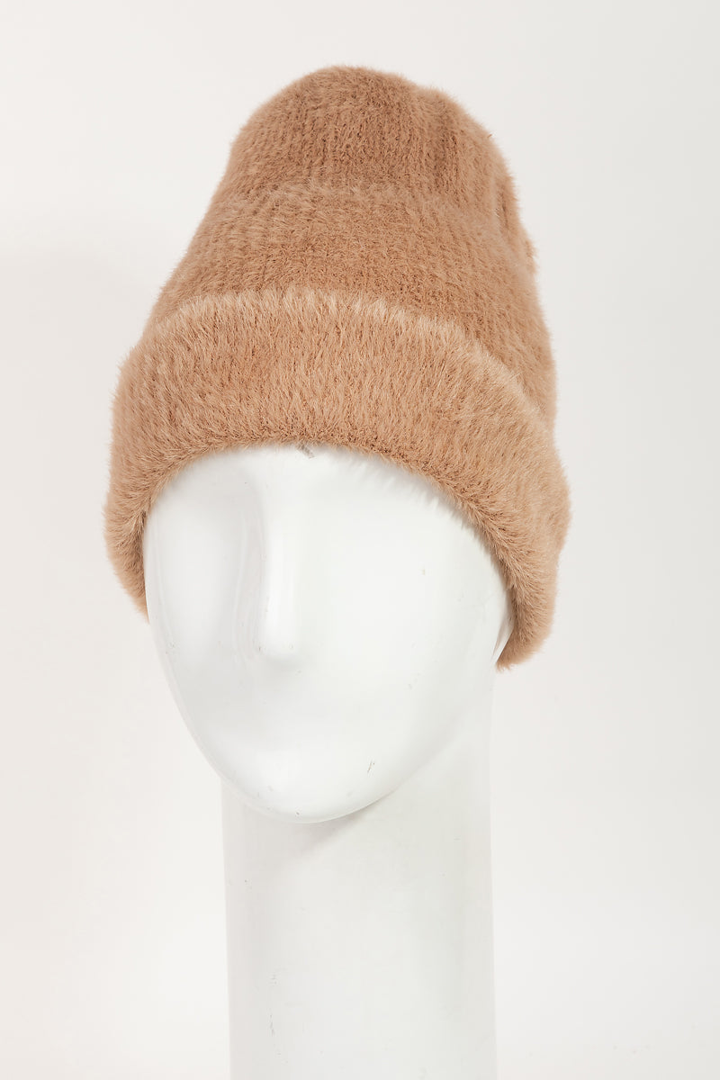 Fuzzy Ribbed Beanie