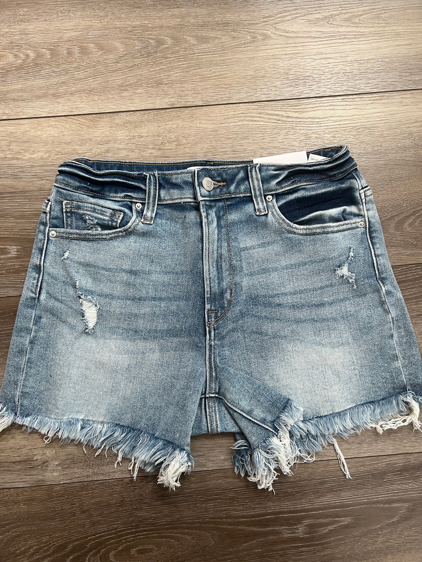 Zenana ‘Day to Night’ High-Rise Frayed Hem Denim Shorts