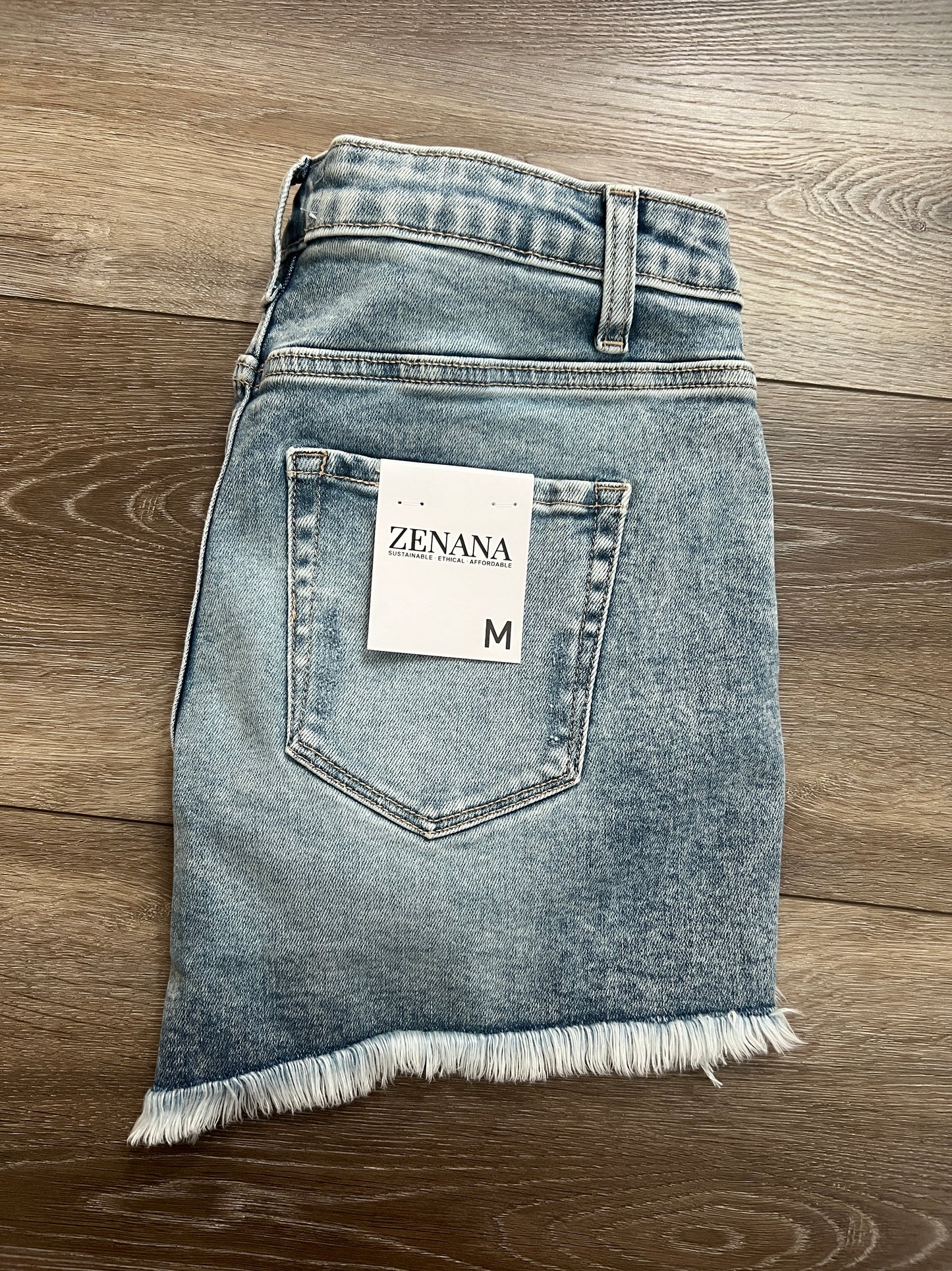 Zenana 'Chasing Summer' High-Rise Distressed Denim Shorts