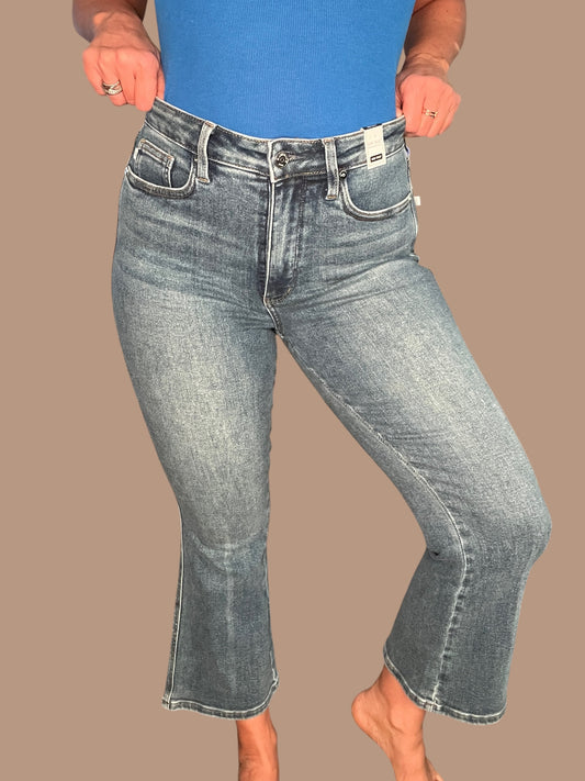 Judy Blue High-Rise Tummy Control Cropped Flare Jeans