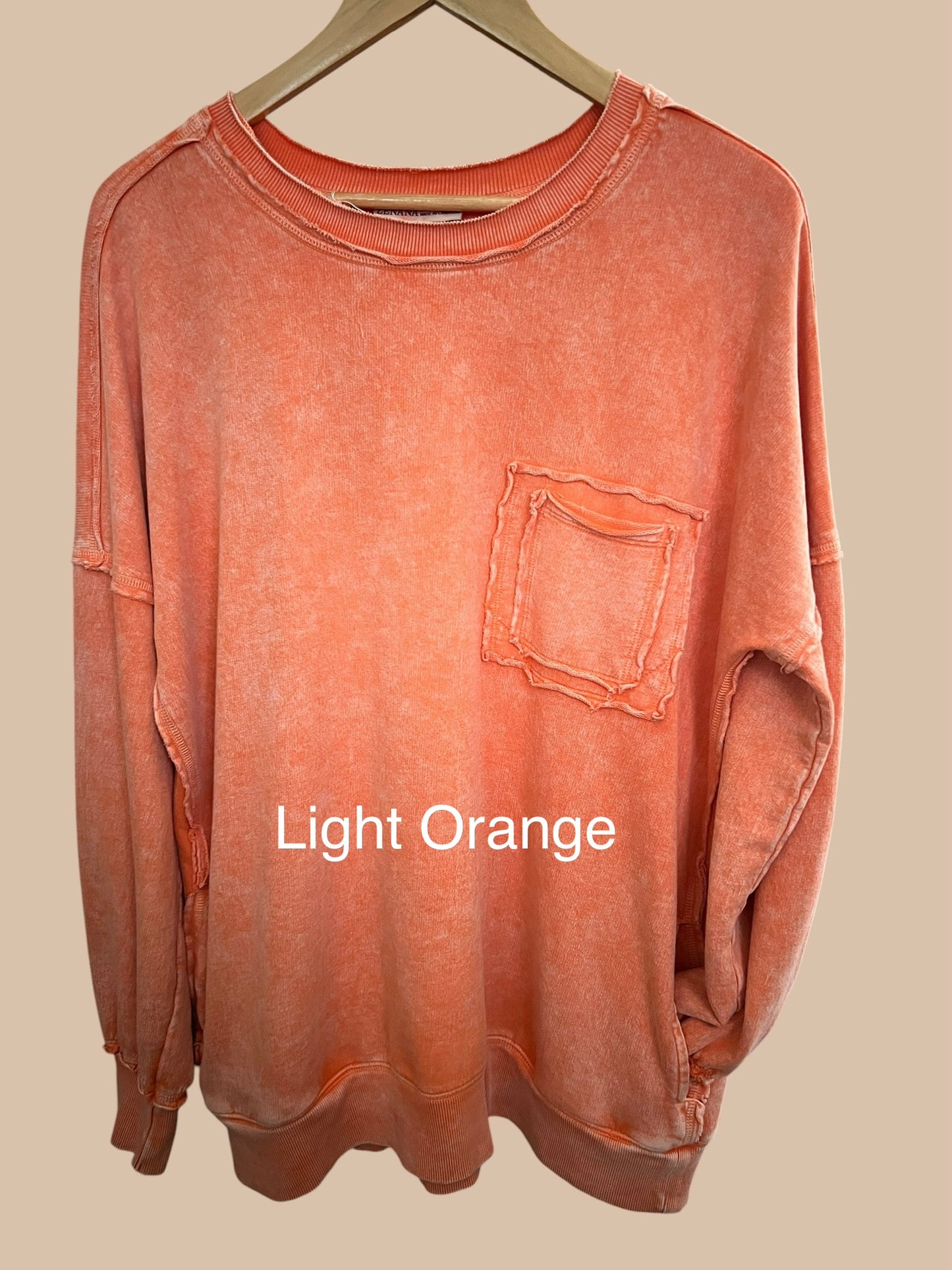 Oversized French Terry Acid Wash Pullover