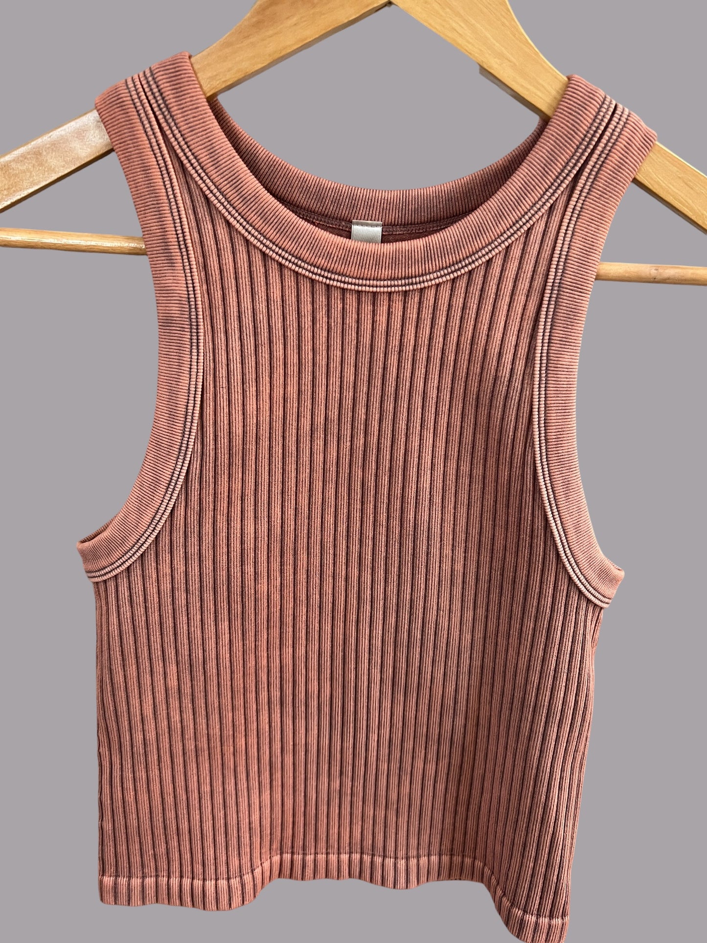 Ribbed Mineral Wash Seamless Tank